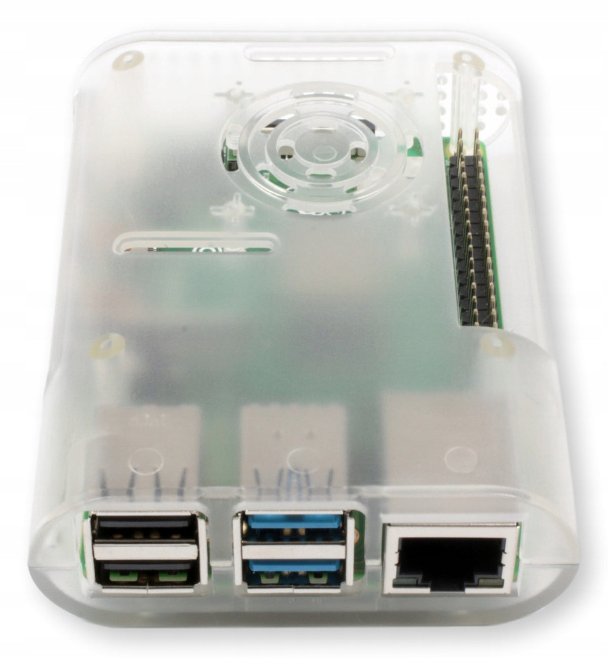 Enclosure for Raspberry Pi 4B transparent semi-mat GPIO Manufacturer code HAN01987