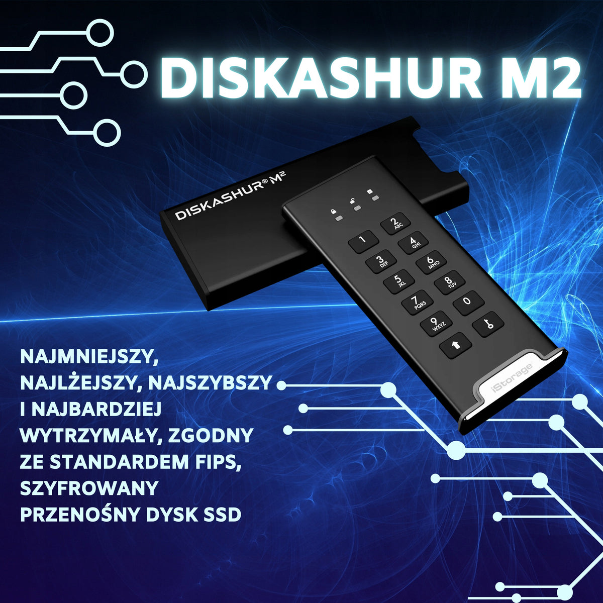 Encrypted SSD iStorage diskAshur M2 2TB | USB 3.2 | AES 256-bit Packaging status original