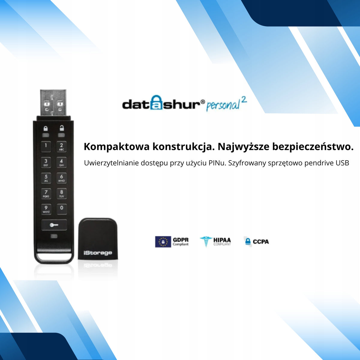 Encrypted datAshur Personal2 16GB flash drive | USB 3.0 | AES 256-bit Packaging status original