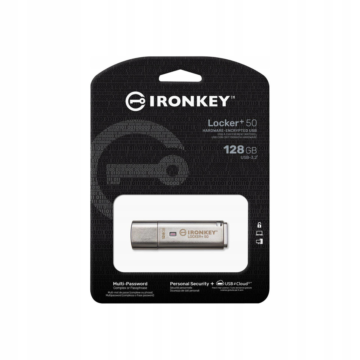 Encrypted flash drive Kingston IKLP50/128GB USB 3.2 Manufacturer code IKLP50/128GB