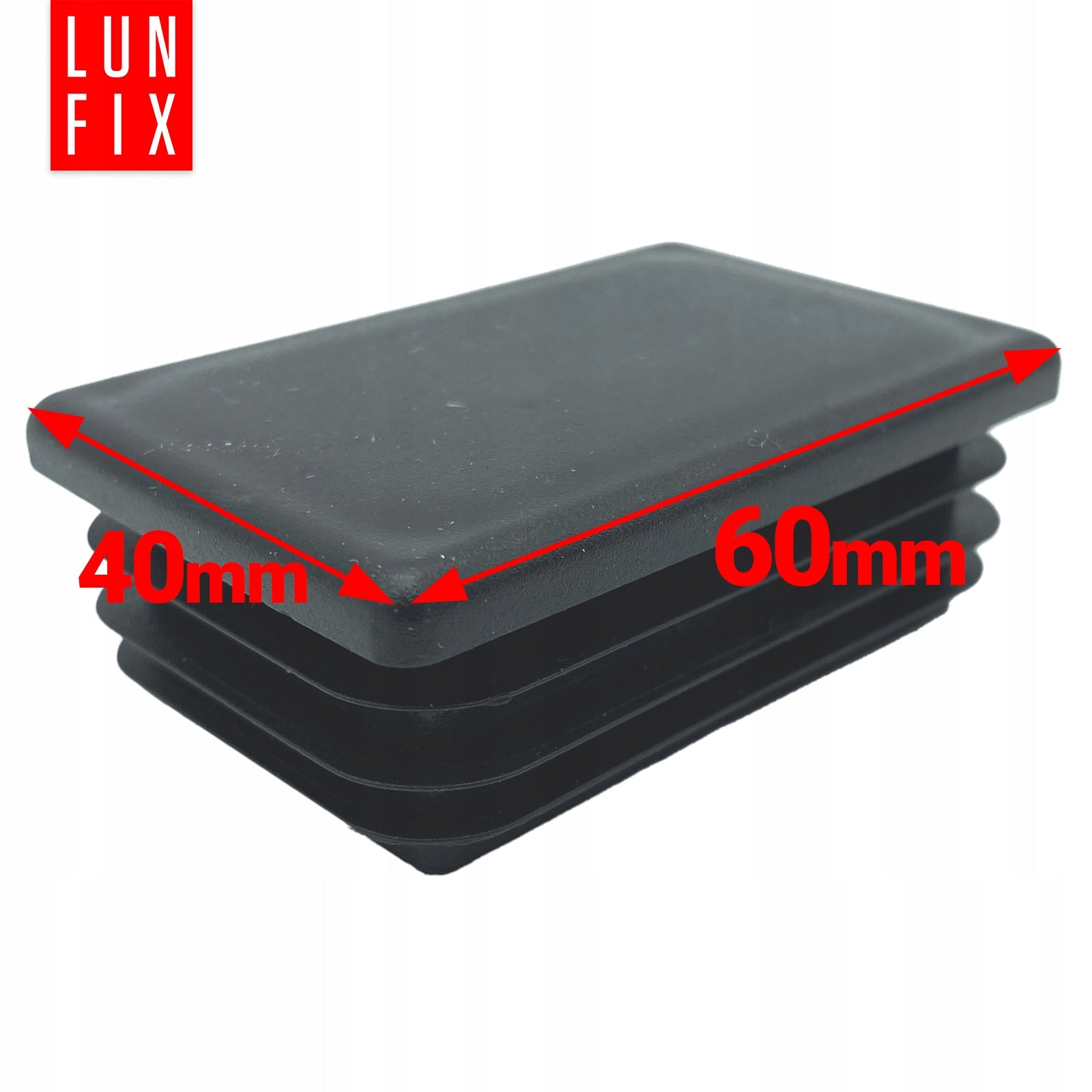 End caps for profiles 60x40 black rectangular plastic 10pcs. Packaging status original