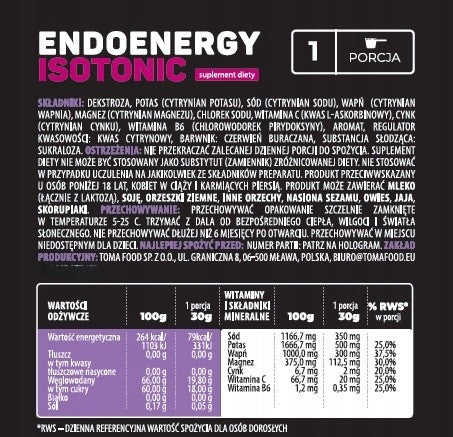 EndoEnergy Isotonic Orange 30g Endorfina Packaging status original