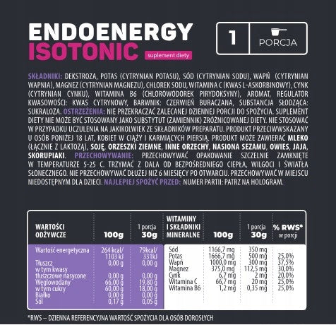 EndoEnergy Isotonic cherry 30g Endorfina.shop Packaging status original