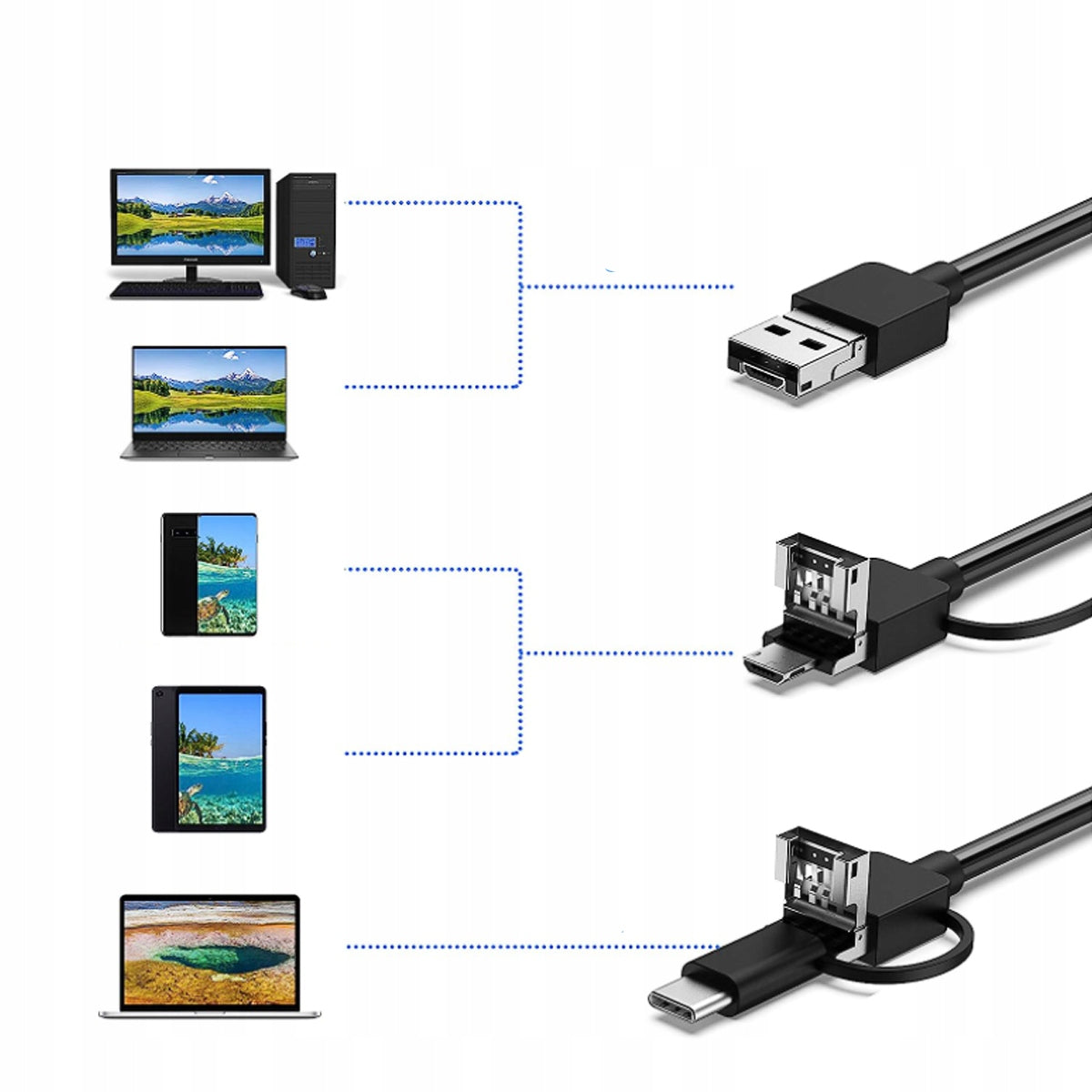 Endoscope Camera USB 6LED IP67 waterproof|5m|Inspection of pipes, motors Manufacturer code 4069466488254