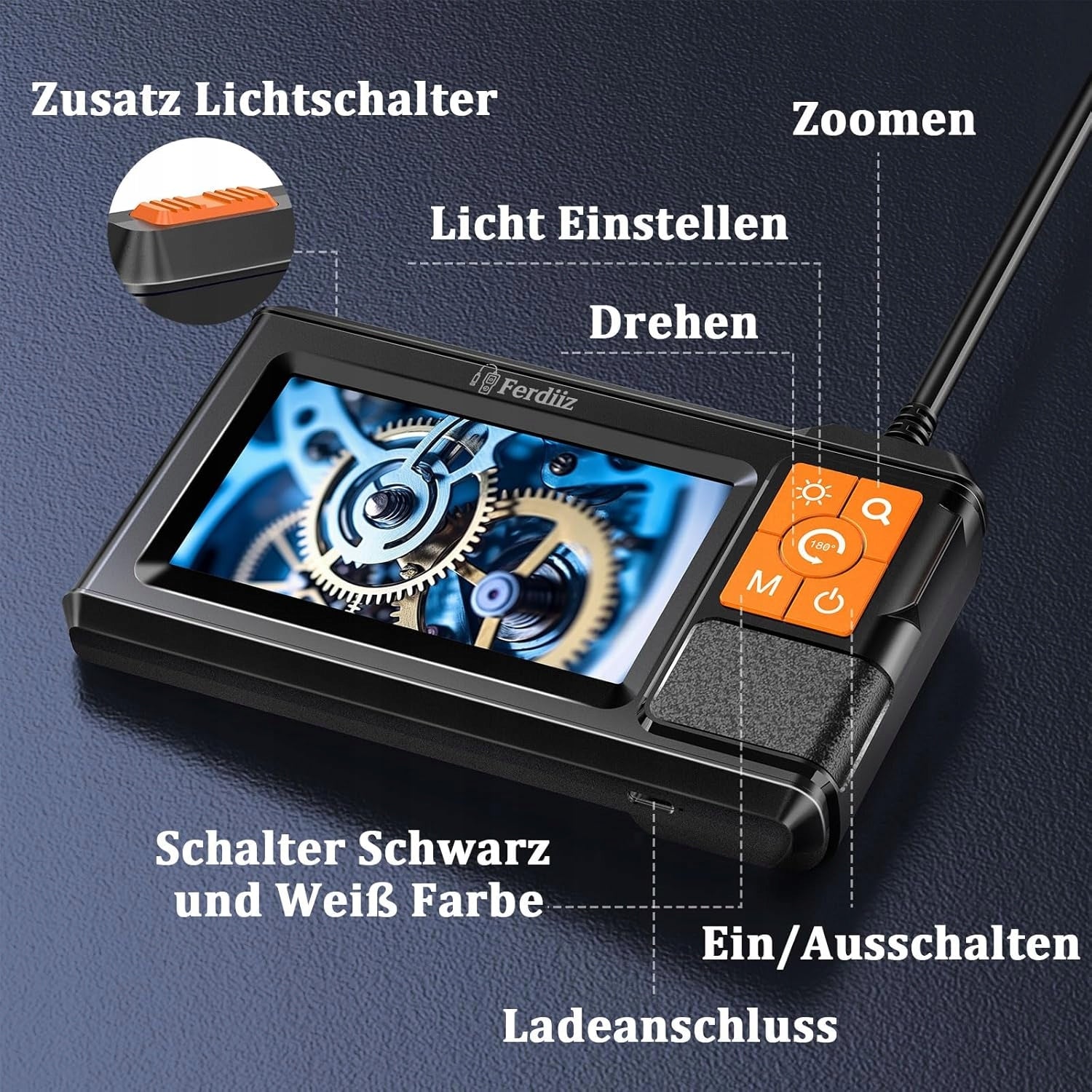Endoscope Camera with Light,1080P HD Camera with 4.3-inch IPS Screen Manufacturer code 20241001