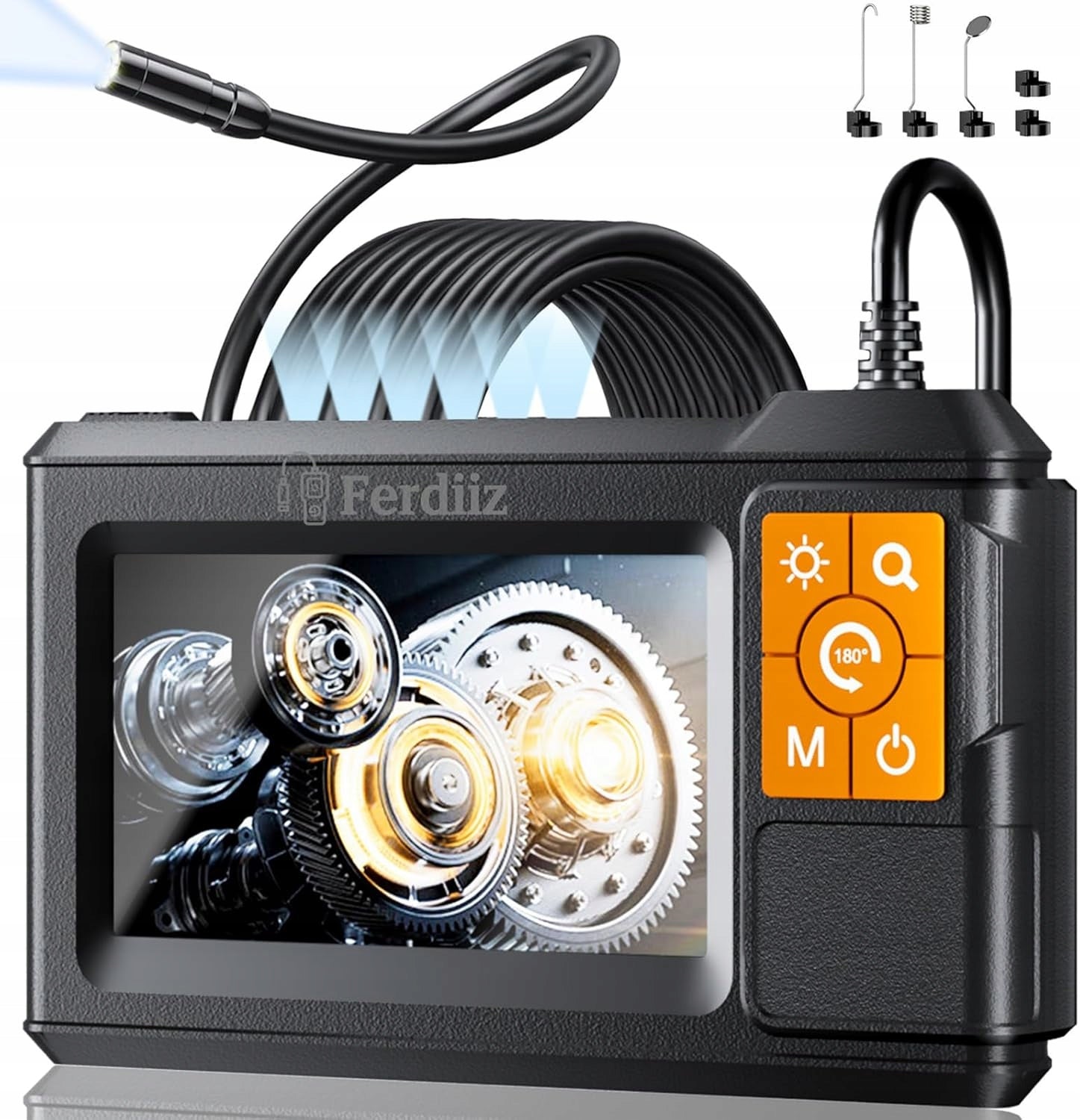 Endoscope Camera with Light,1080P HD Camera with 4.3-inch IPS Screen