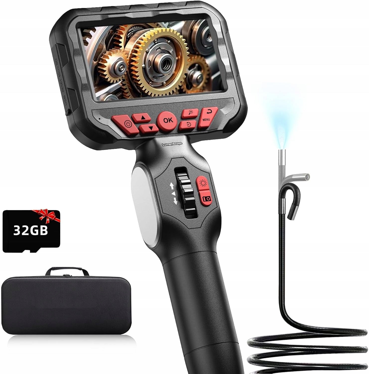 Endoscope Inspection Camera MOVABLE HEAD 210° 1.6m 6mm for MOTOR PIPES Manufacturer code 24044564-1
