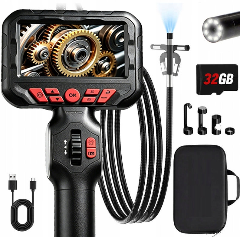 Endoscope Inspection Camera MOVABLE HEAD 210° 1.6m 6mm for MOTOR PIPES