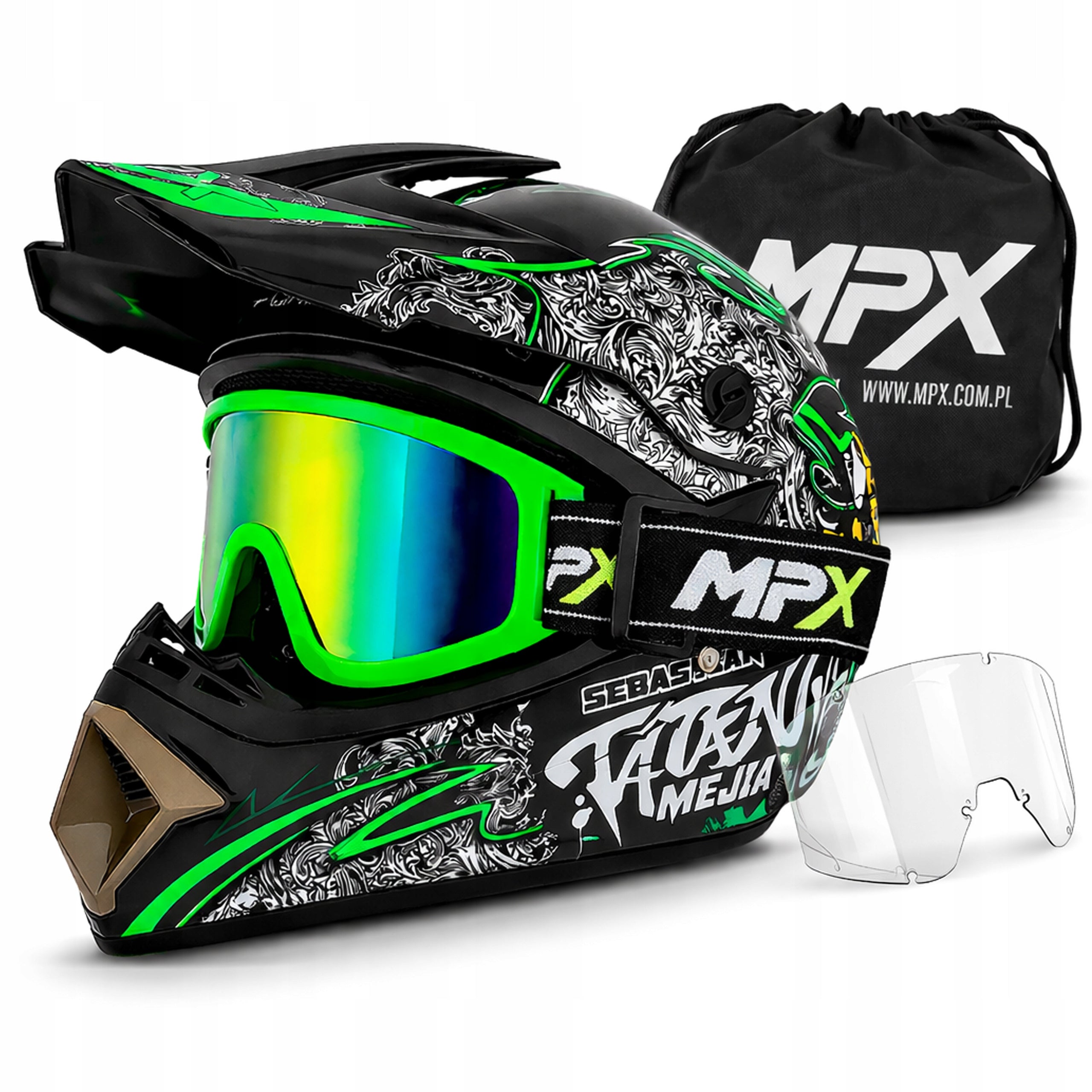 Enduro Helmet Goggles for Quad ATV Cross Scooter Electric BMX Bike MTB XL
