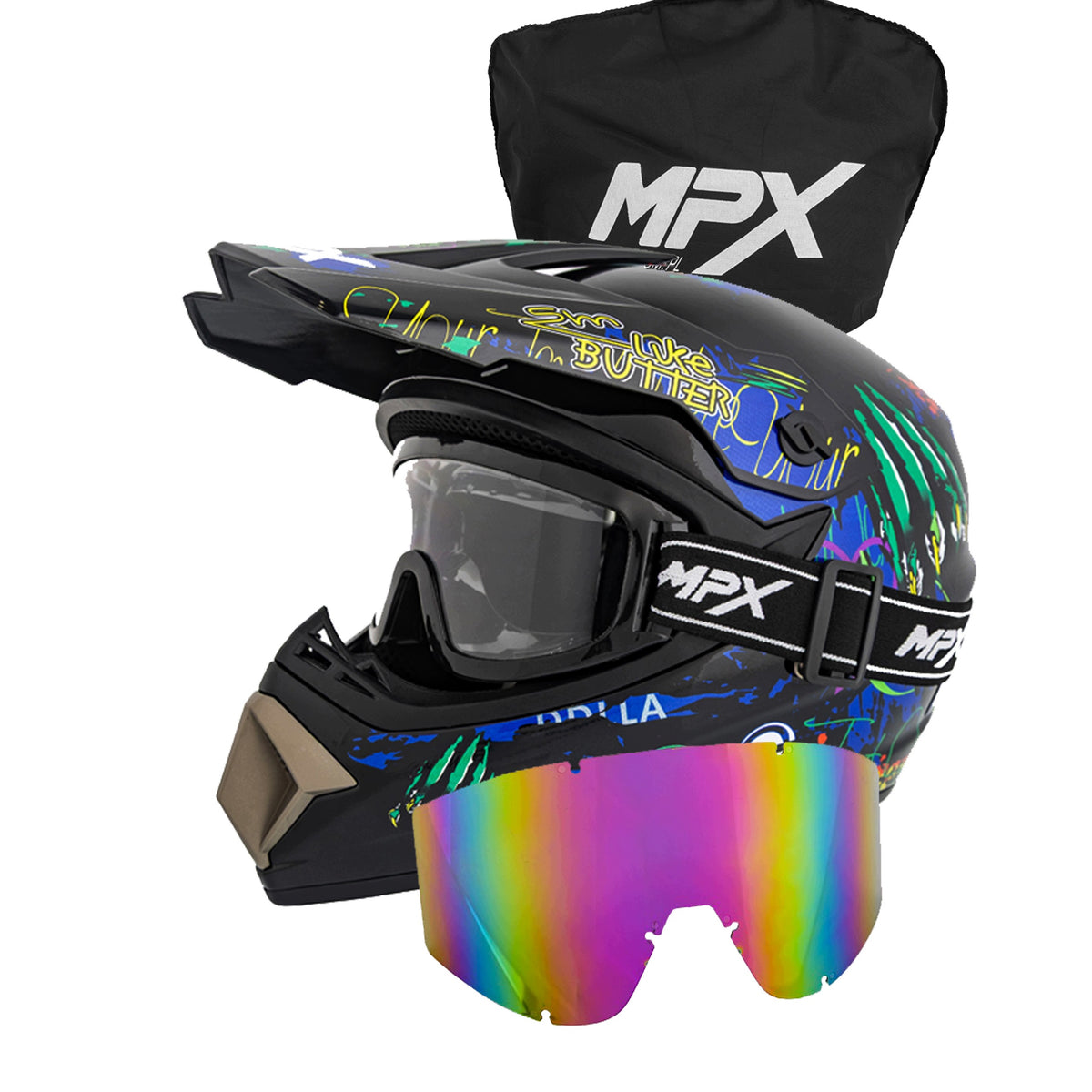 Enduro Helmet+Gogle Cross Quad ATV Scooter Electric BMX Bike XL 61-62cm