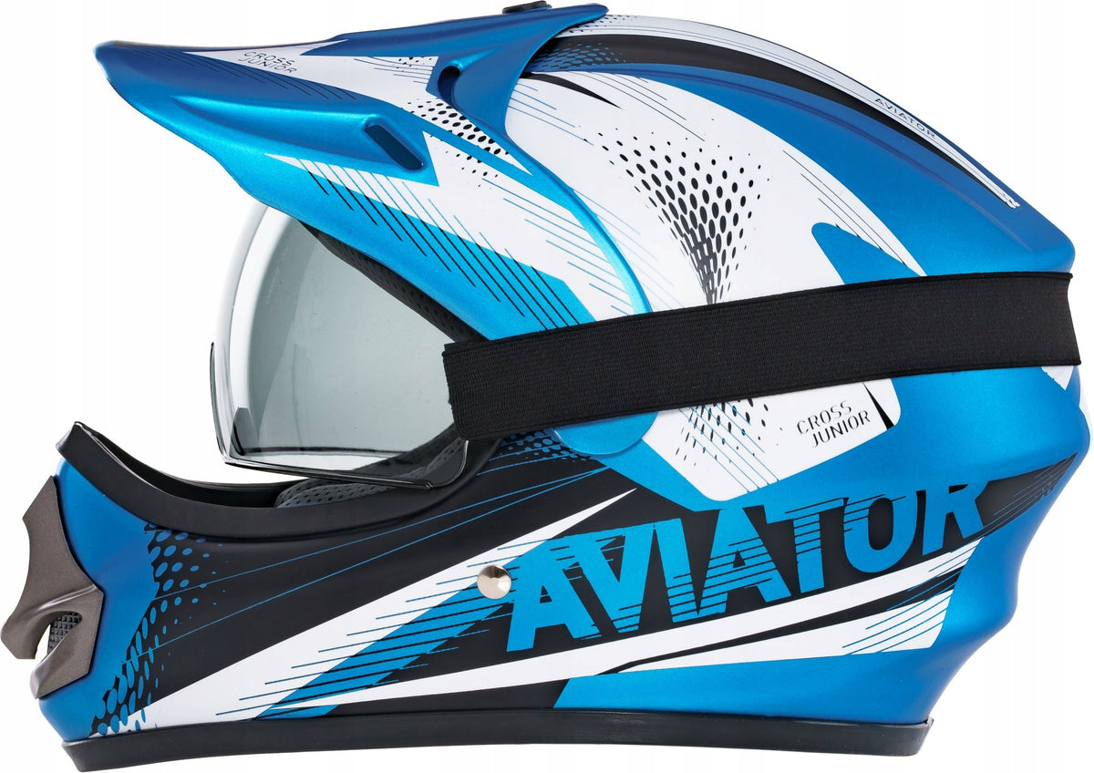 Enduro Motorcycle Cross Helmet for Motor Quad Scooter Blue XXS 51-52cm Manufacturer Aviator