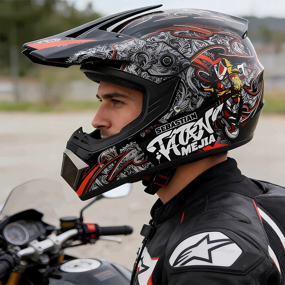 Enduro Quad Motorcycle Cross Helmet Lightweight Goggles Gloves Mask M Braders Manufacturer R