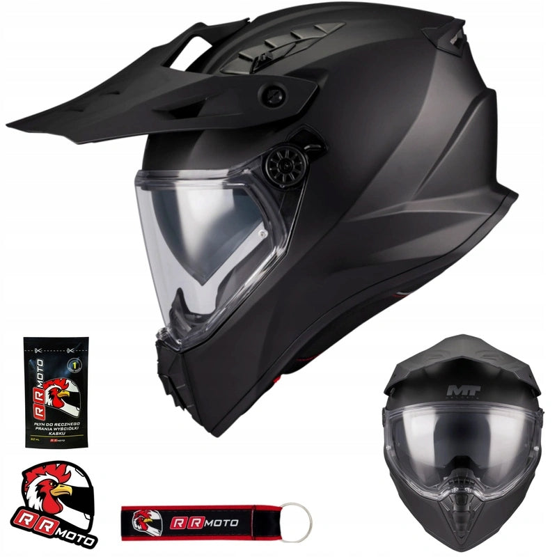 Enduro adventure helmet black MT TRACK SV PURE BLACK MATT with quad blend