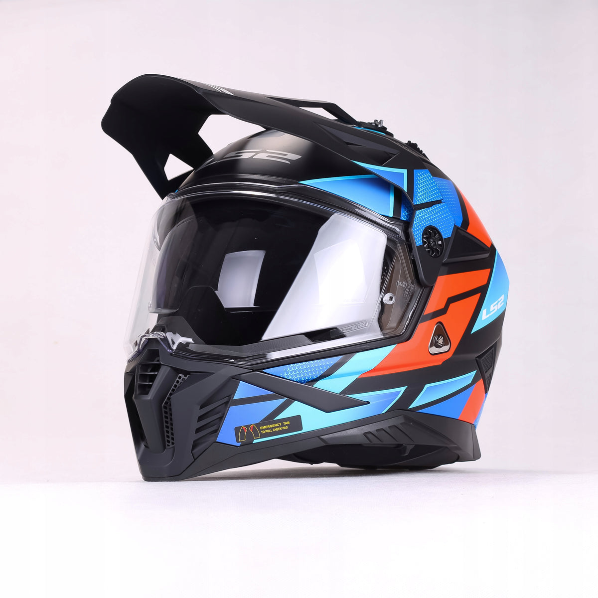 Enduro cross off-road helmet LS2 MX702 PIONEER II Block red blue Manufacturer's catalog number AK4670227117