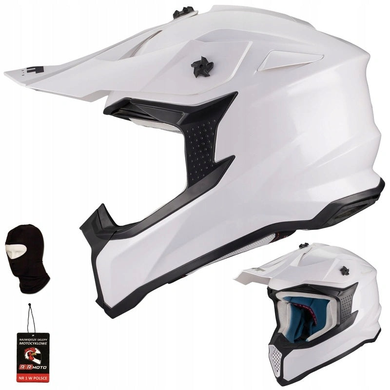 Enduro helmet quad scooter MT FALCON S With visor ECE 22.06 white for camera
