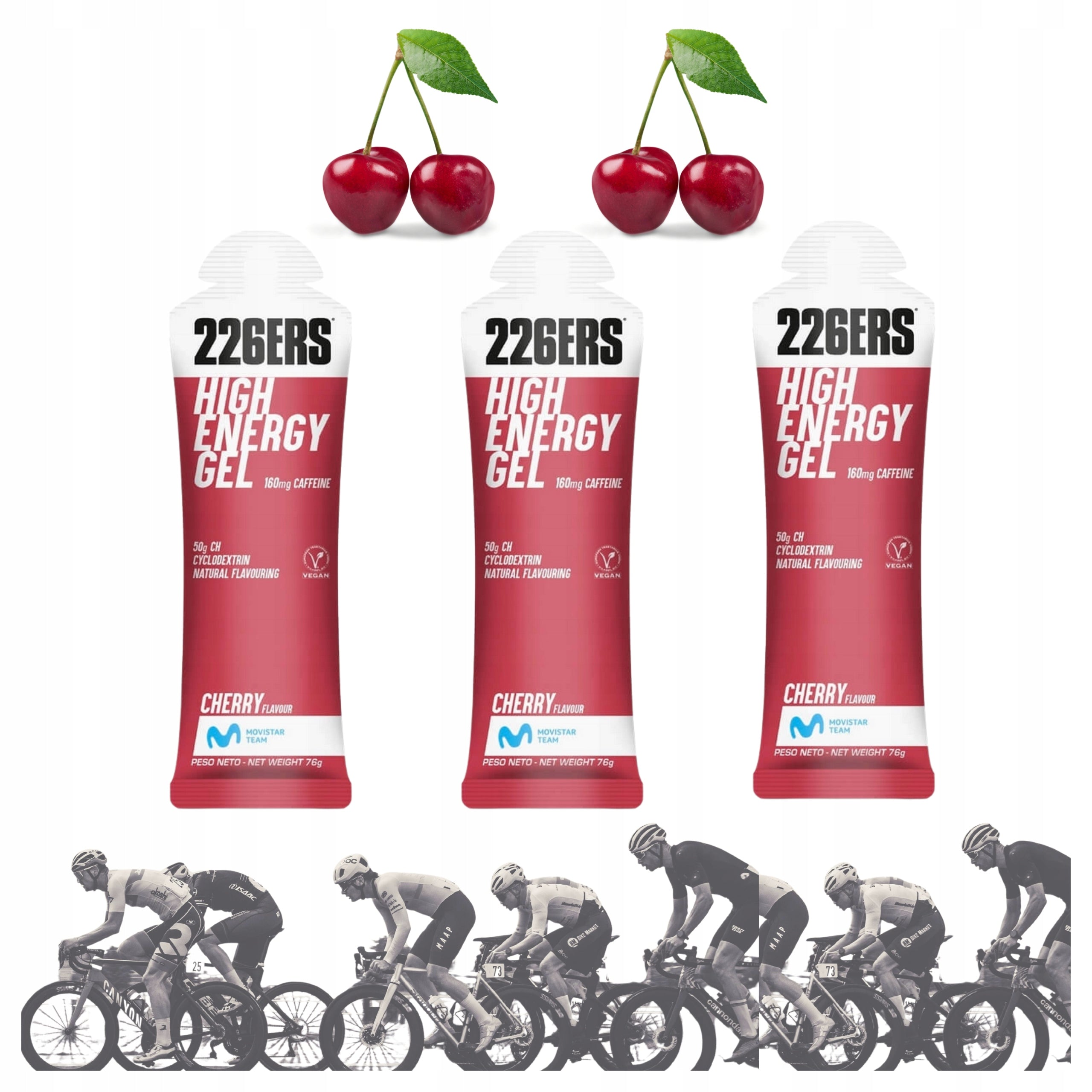 Energy Gel 226ers High Energy Gel 50g BCAA cherry with caffeine 76g