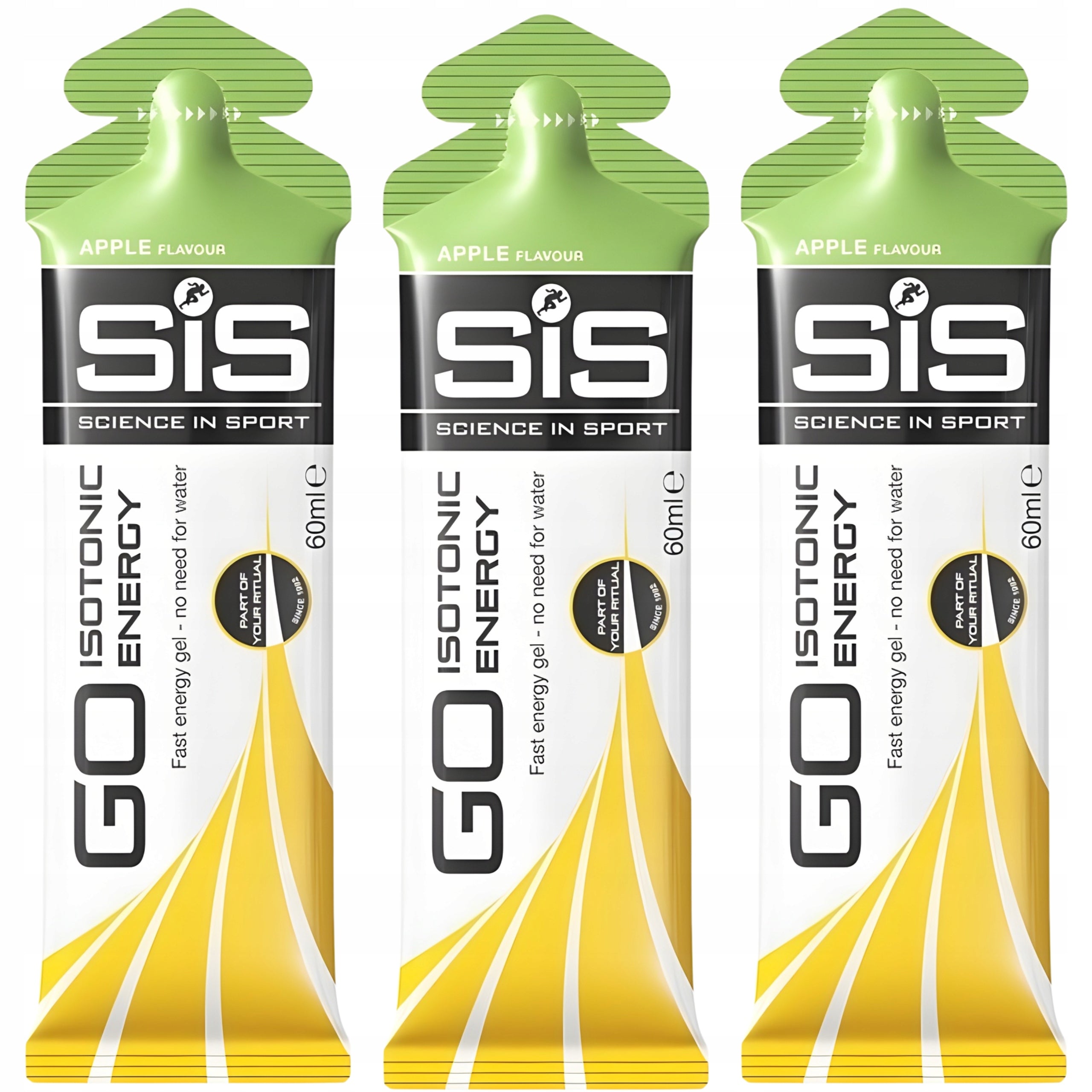 Energy Gel Apple SIS Gel Energy Carbon Carbo Marathon Bike 3x 60ml Packaging status original