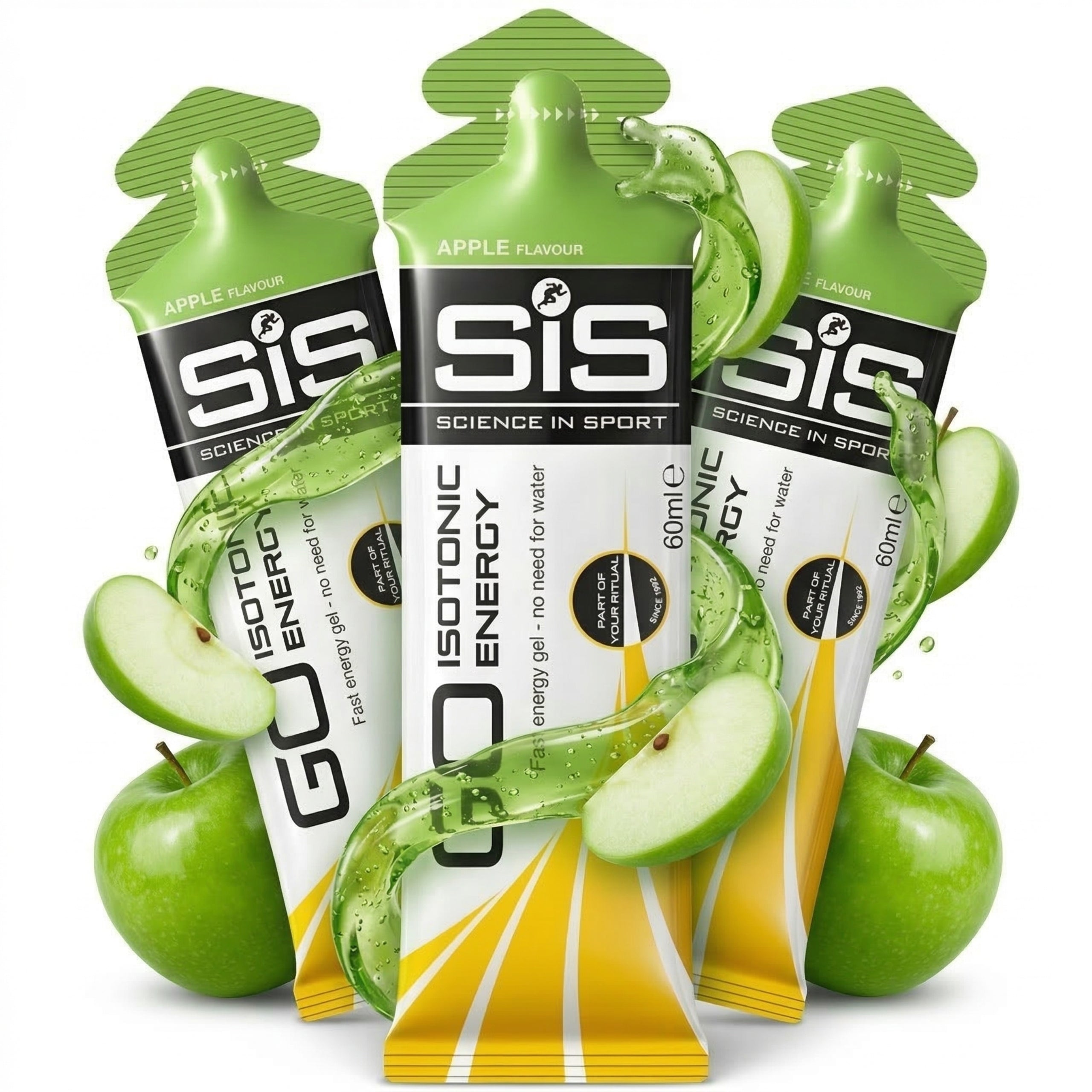 Energy Gel Apple SIS Gel Energy Carbon Carbo Marathon Bike 3x 60ml