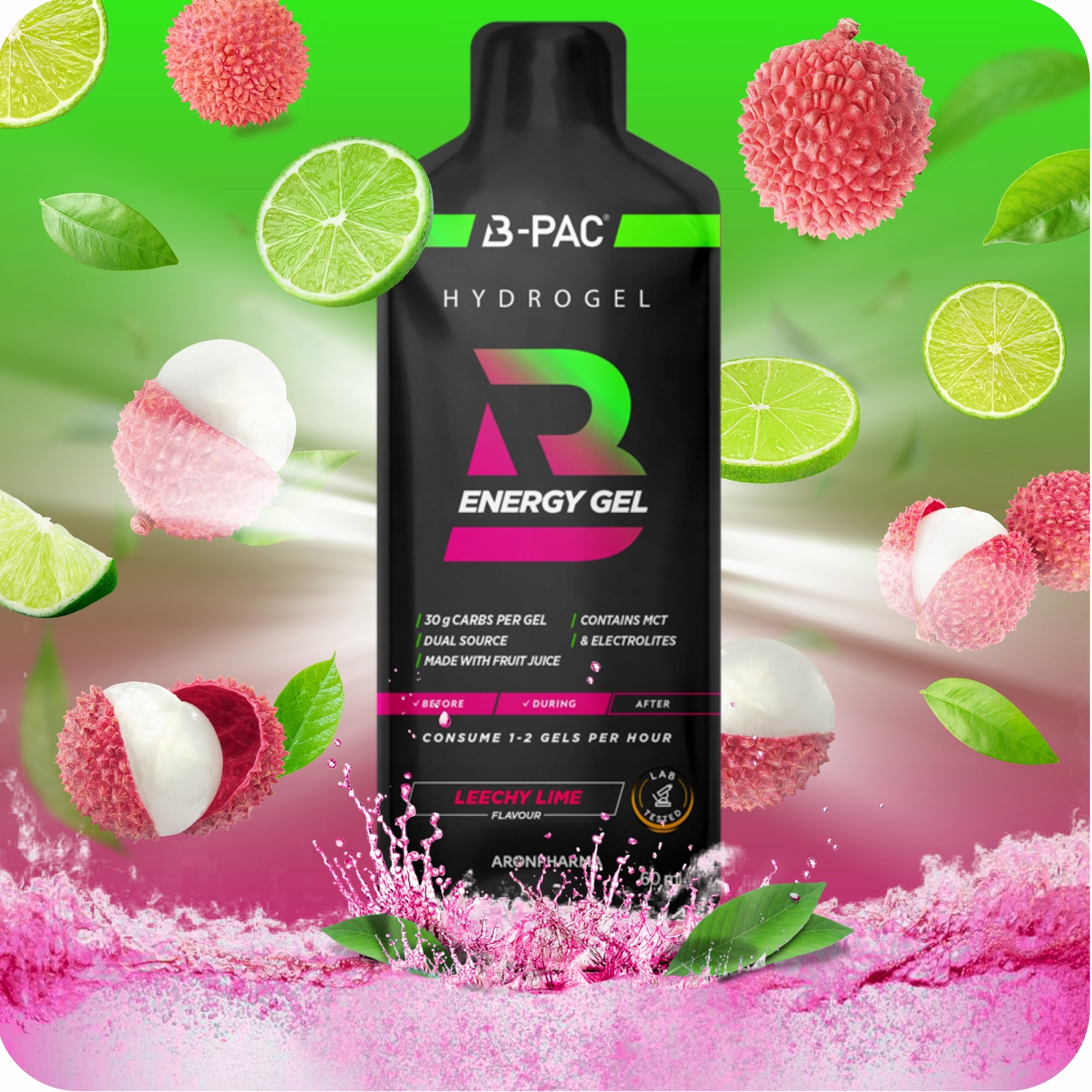 Energy Gel AronPharma B-PAC HydroGel Energy Gel Liczi 60 ml Expiration date at least 1 year from the date of purchase