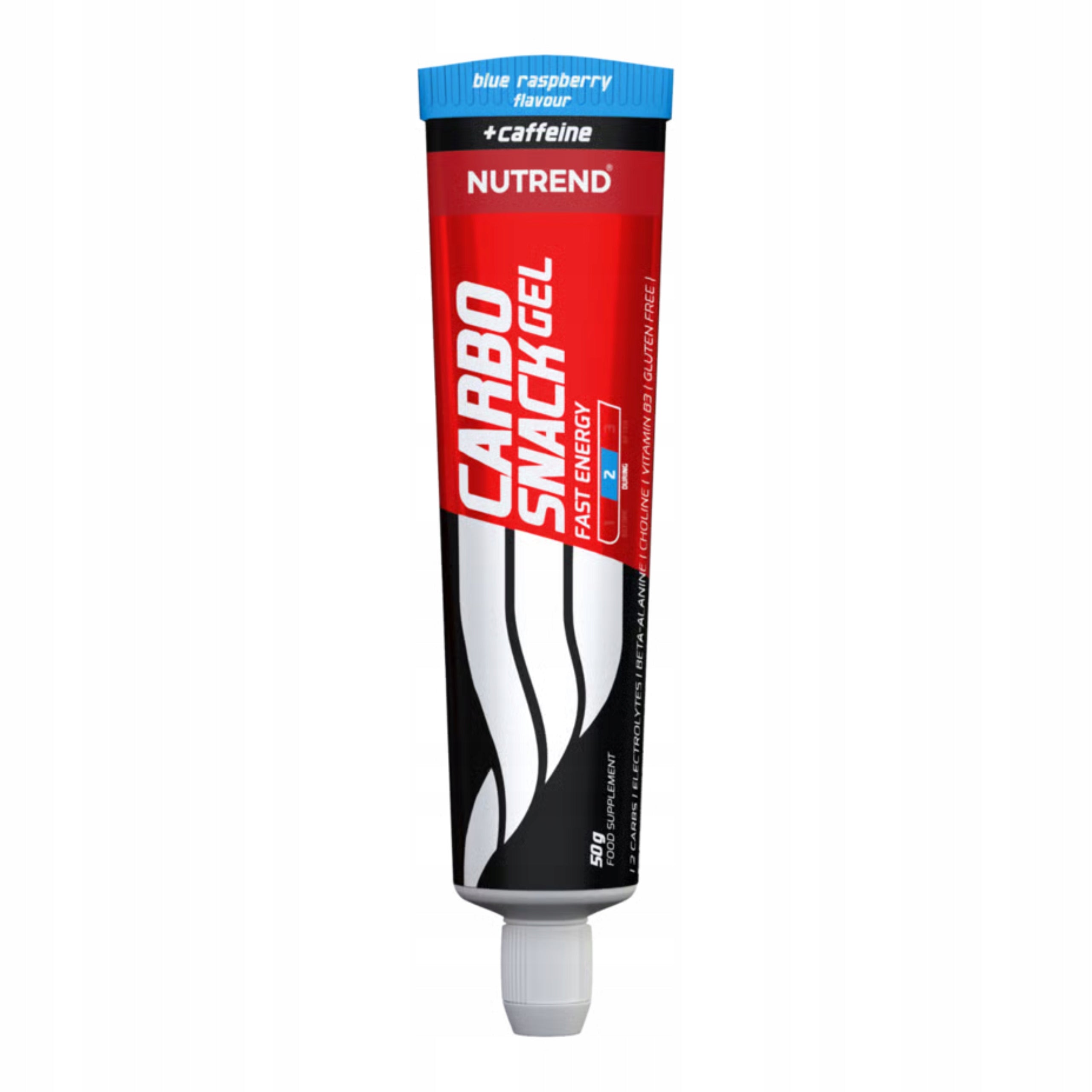 Energy Gel Carbosnack Gel 12x 50g Caffeine Carbohydrates Raspberry NUTREND Expiration date at least six months from the date of purchase
