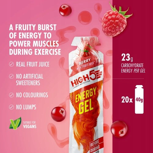 Energy Gel Liquid High5 ENERGY GEL Forest Fruit 40 g Expiration date at least six months from the date of purchase