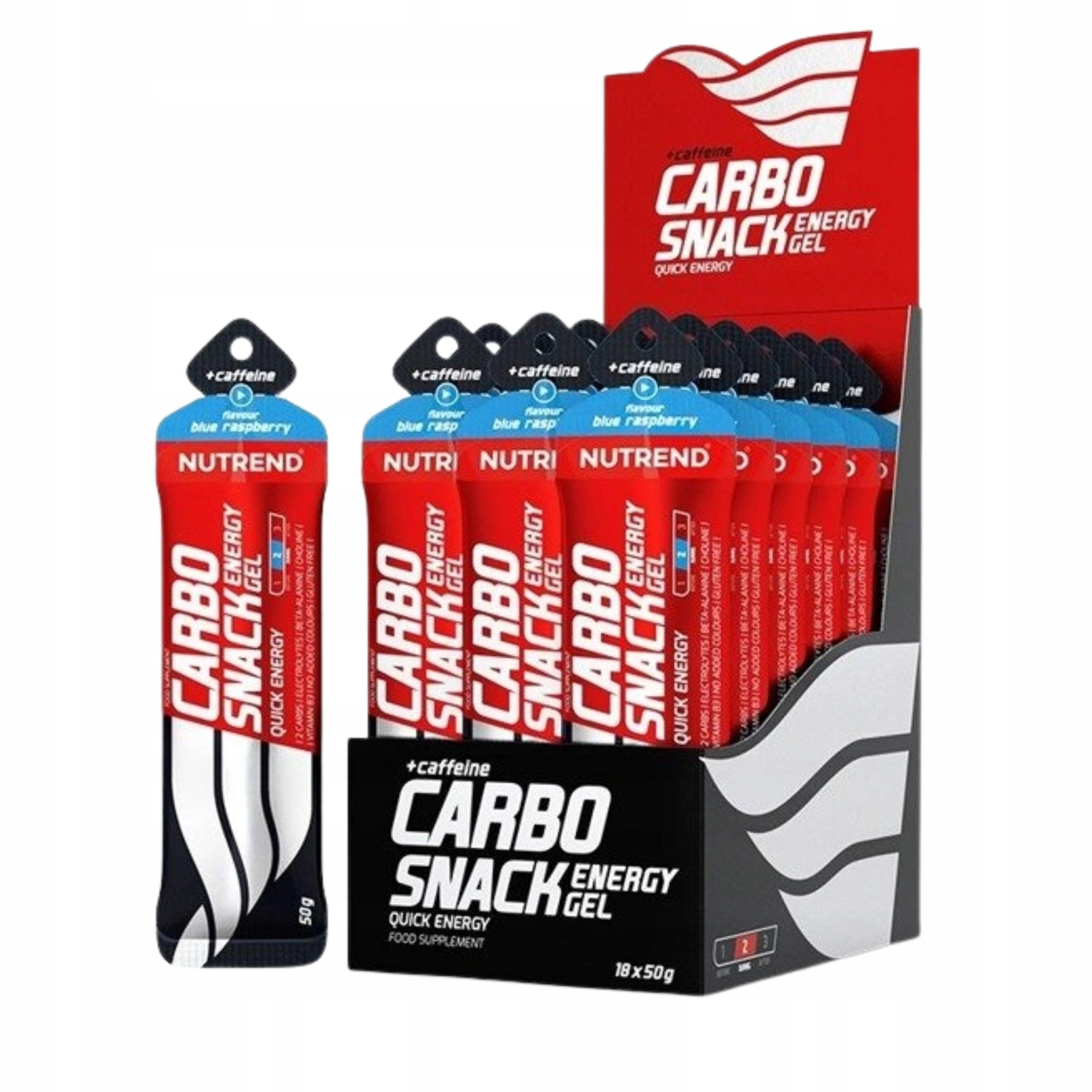 Energy Gel NUTREND Carbosnack 18x50g Raspberry Caffeine Beta-Alanine