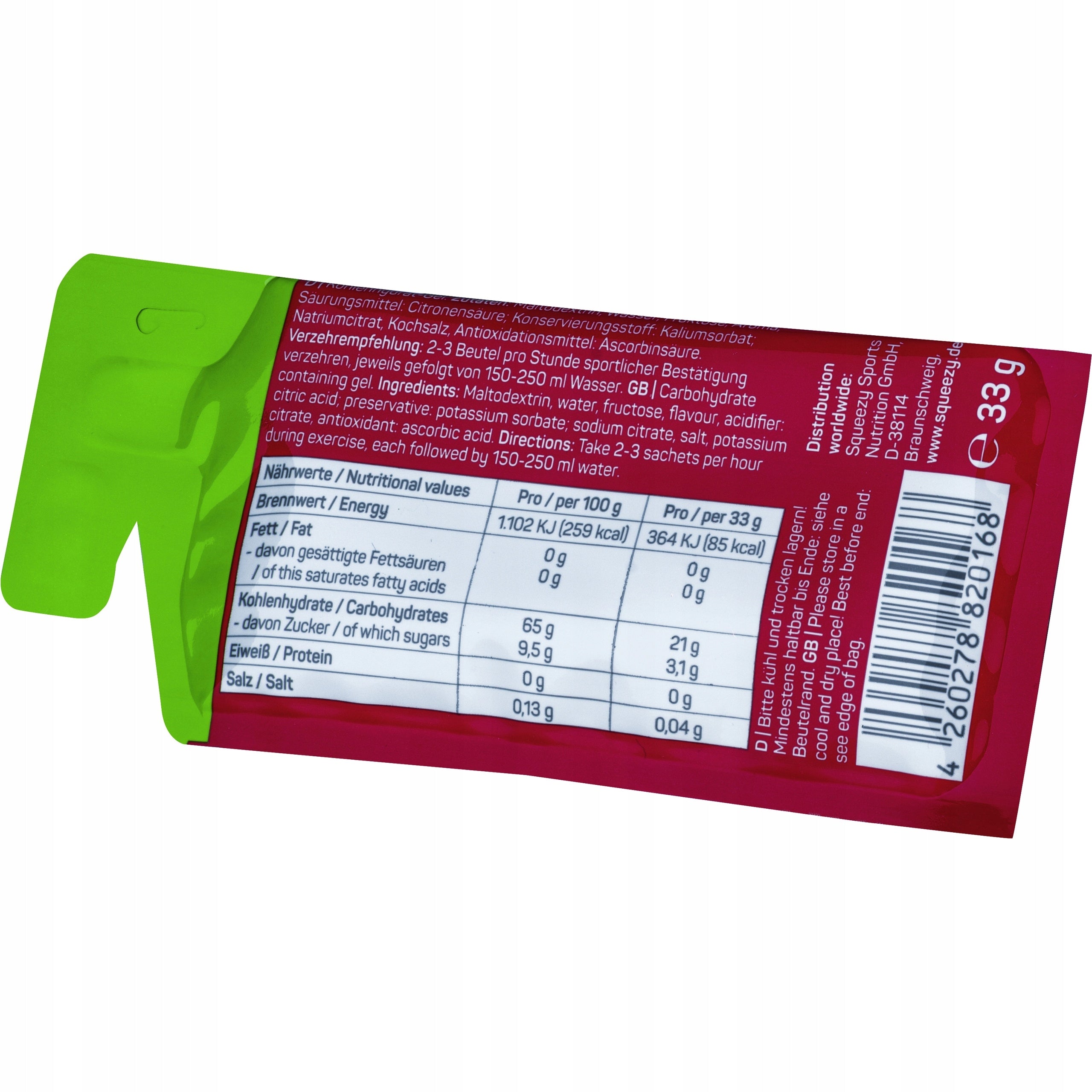 Energy Gel SQUEEZY 33 g Lemon Expiration date at least 1 year from the date of purchase