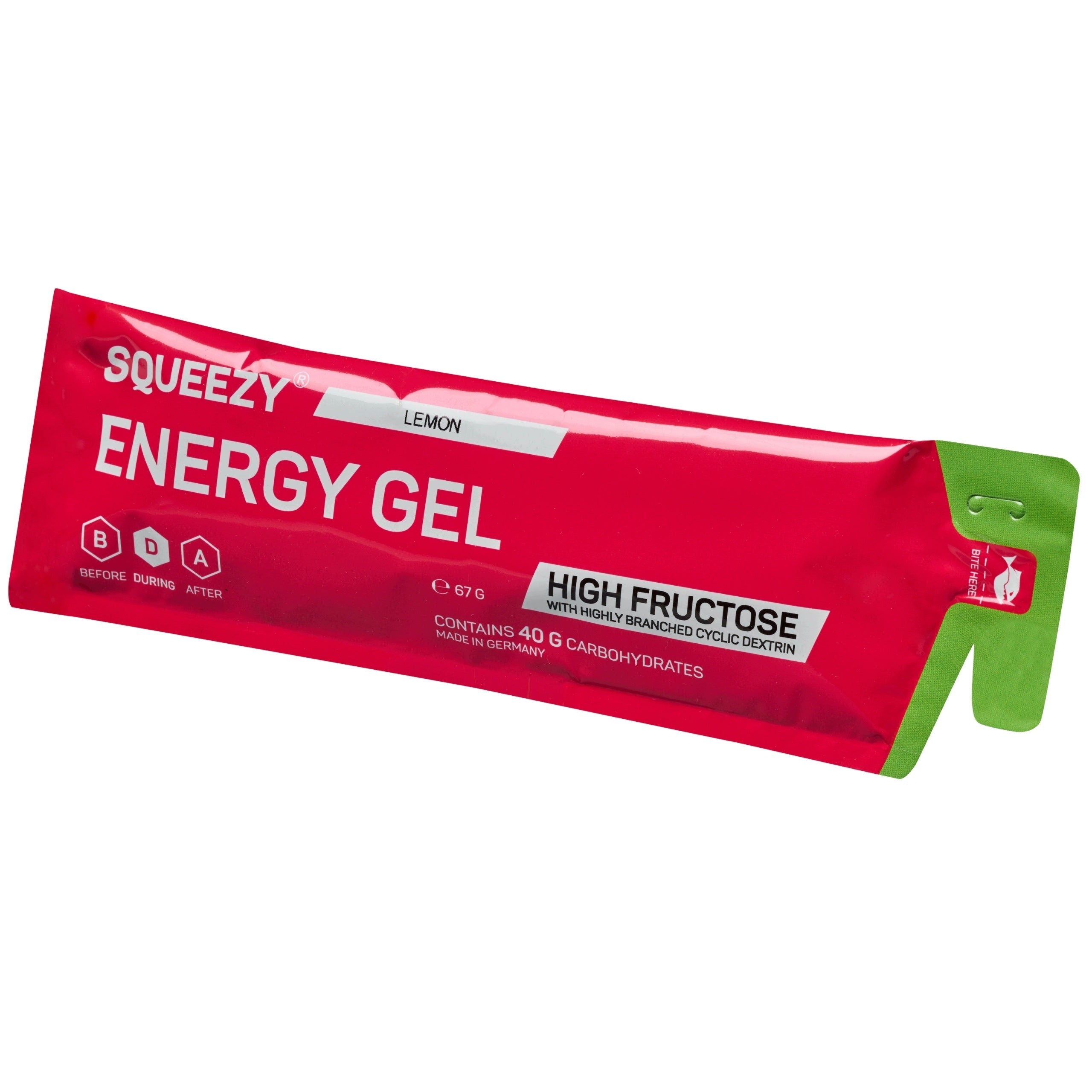 Energy Gel SQUEEZY 67g Lemon for Athletes HIGH FRUCTOSE WEGE
