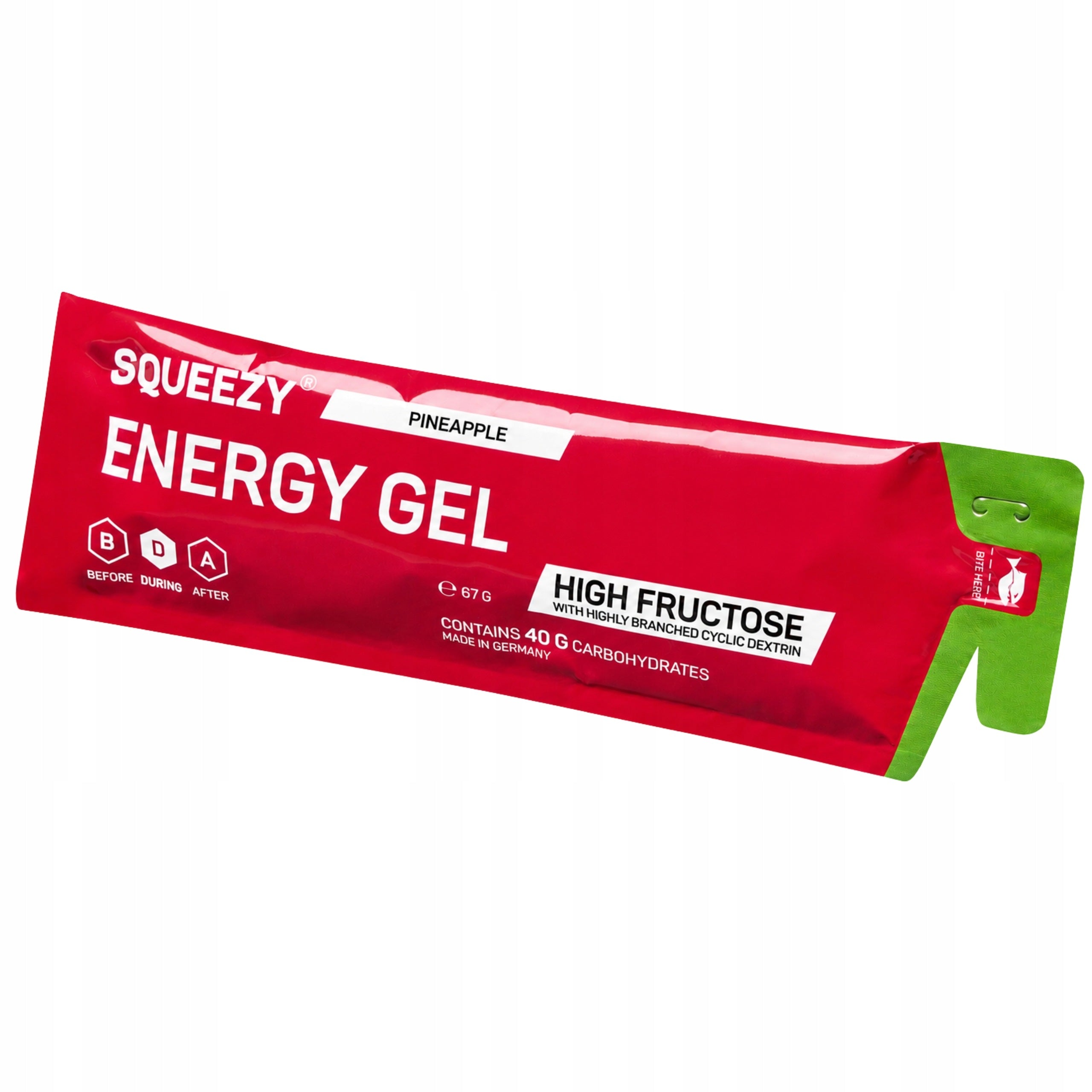 Energy Gel SQUEEZY 67g Pineapple for Athletes HIGH FRUCTOSE WEGE