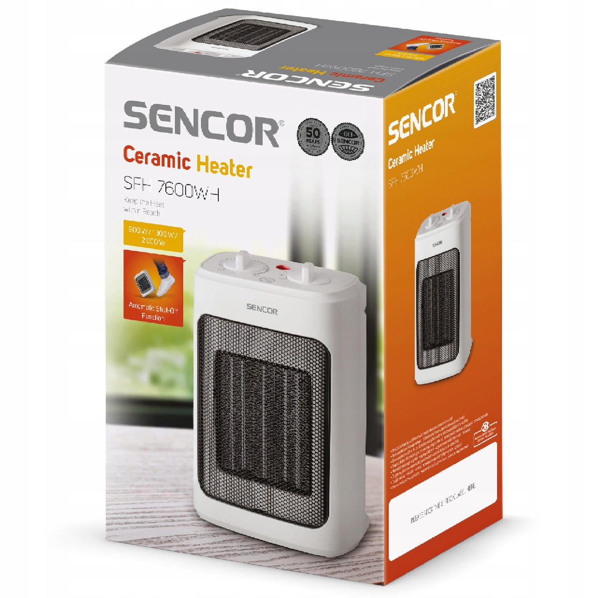 Energy Saving Ceramic Heater Sencor 7600WH PTC 15m2 2000W Packaging status original