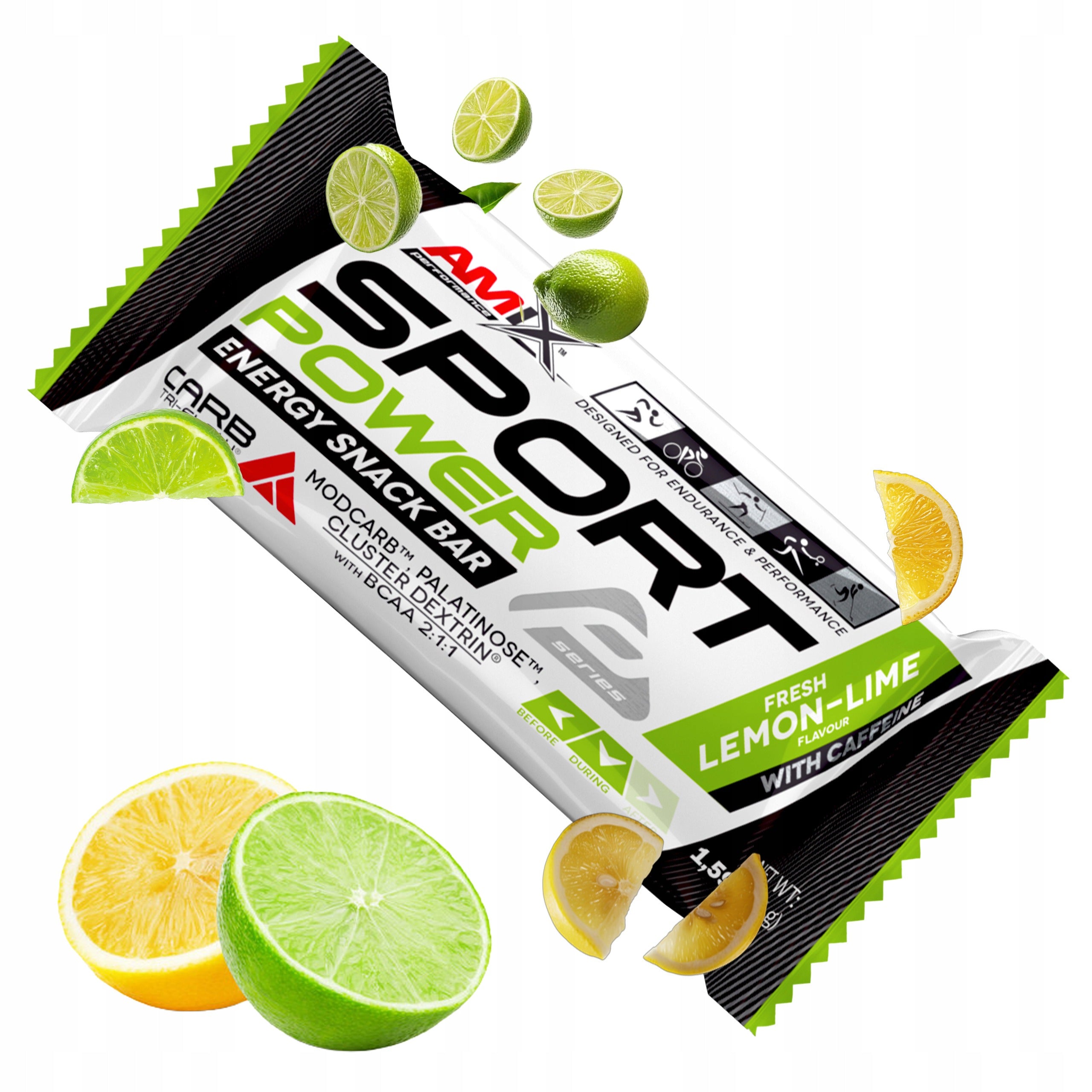 Energy bar with caffeine BCAA lemon lime 45 g for athletes