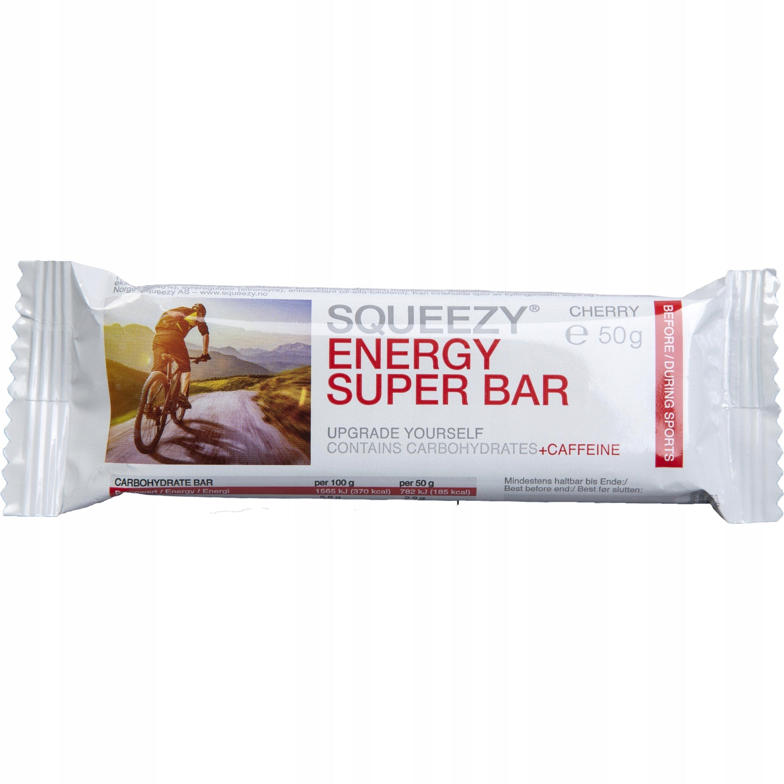 Energy bar with caffeine SQUEEZY 50 g Cherry