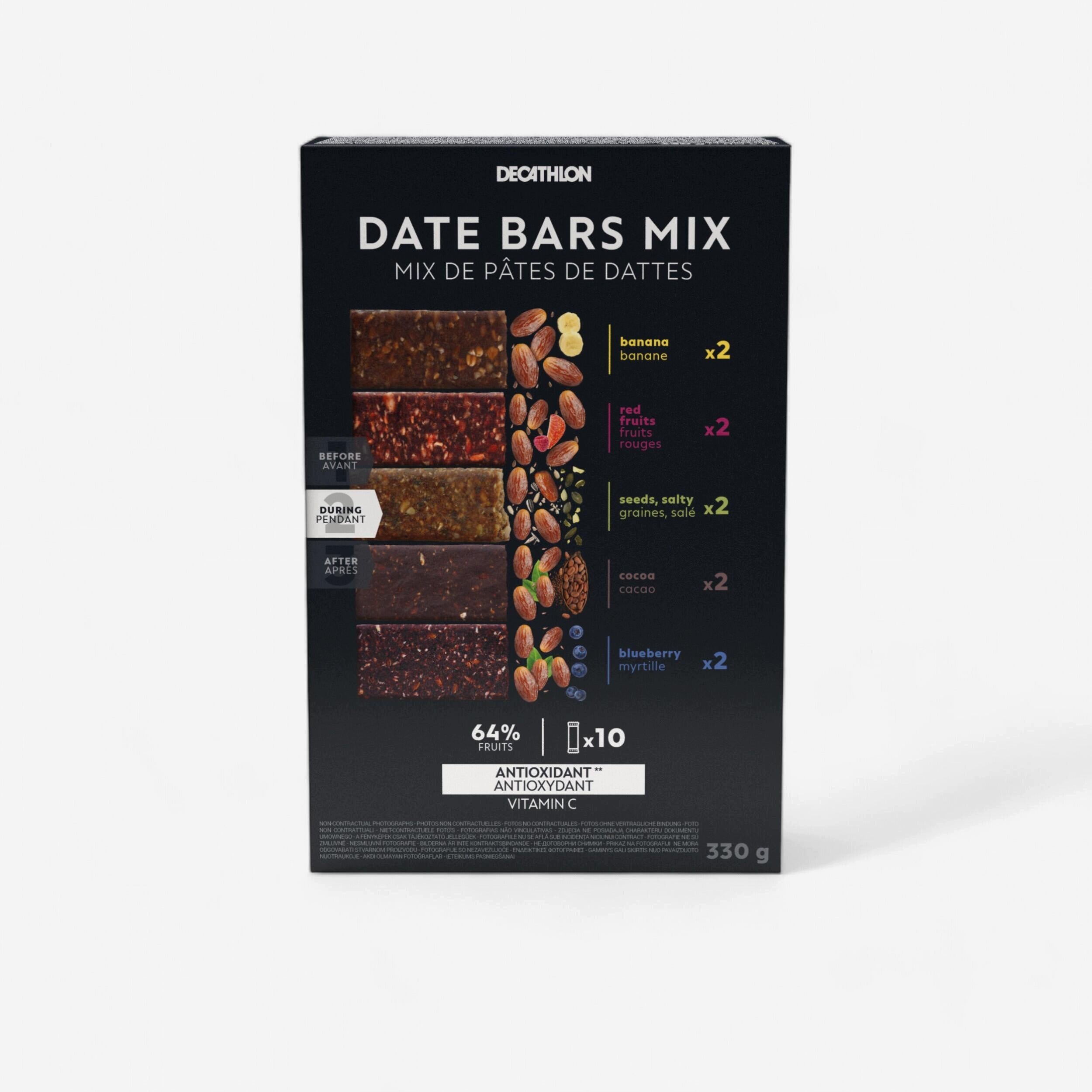 Energy bar with dates x10 pieces mix