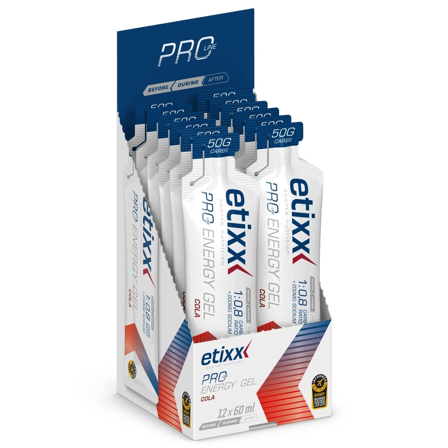 Energy gel Etixx Pro Energy Gel Cola 60 ml - 50 g carb Expiration date at least 1 year from the date of purchase