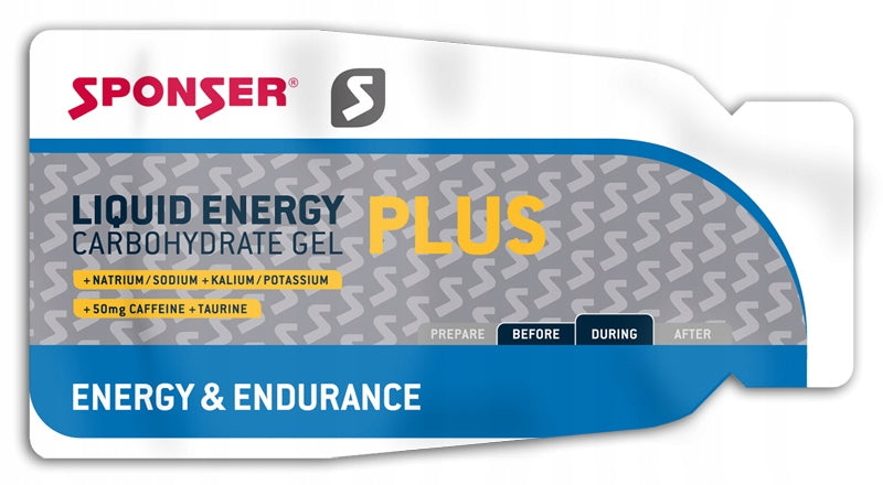 Energy gel SPONSER LIQUID ENERGY PLUS neutral with caffeine box...