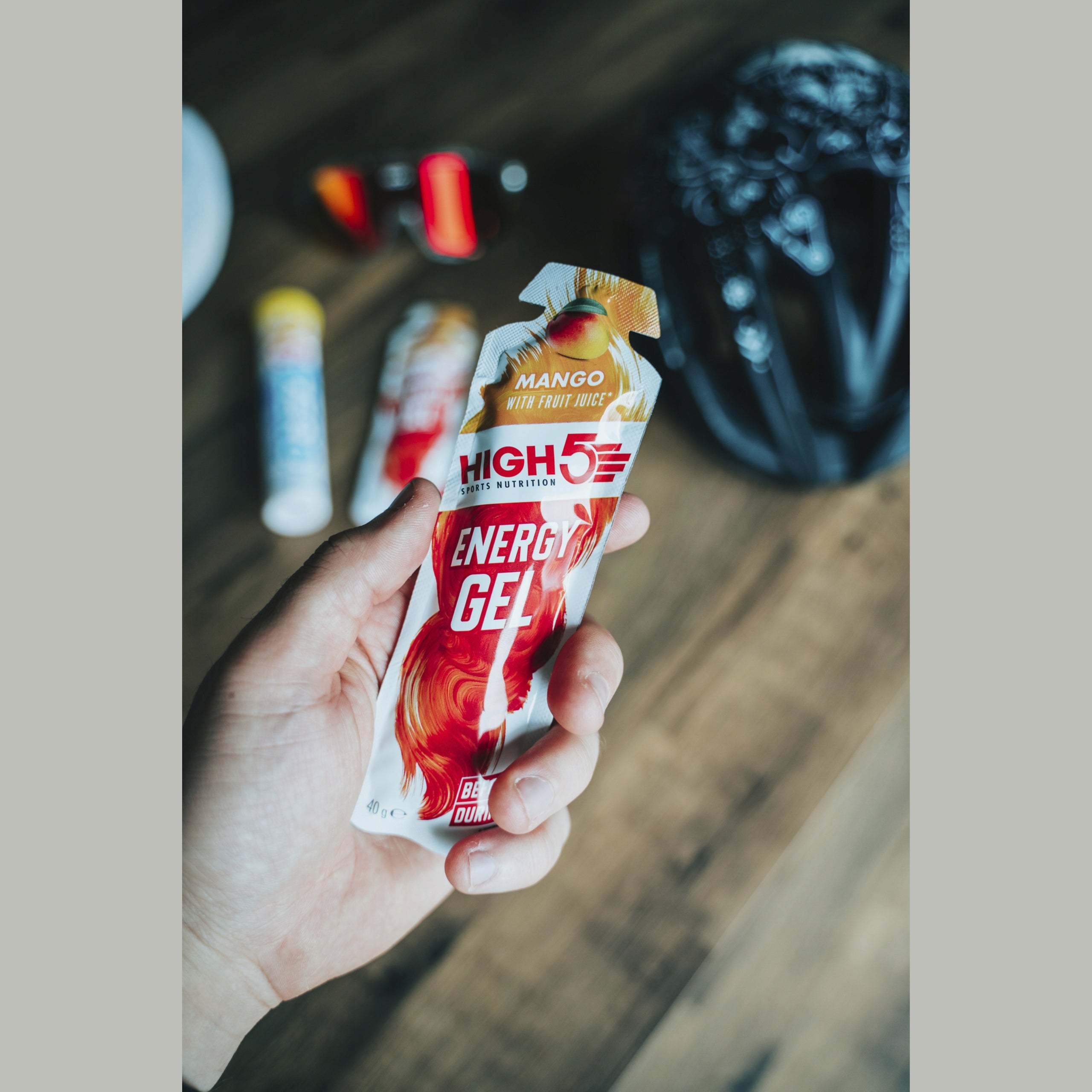 Energy gel for cyclists High5 with vitamin B6 with mango flavor 40g Packaging status original