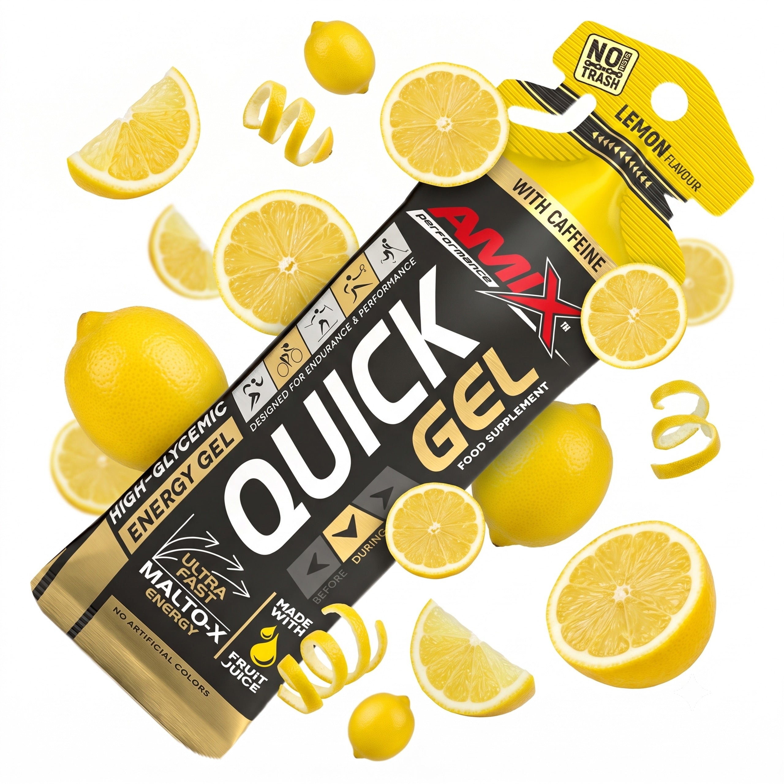 Energy gel with caffeine 45 mg 45 g lemon blood orange running