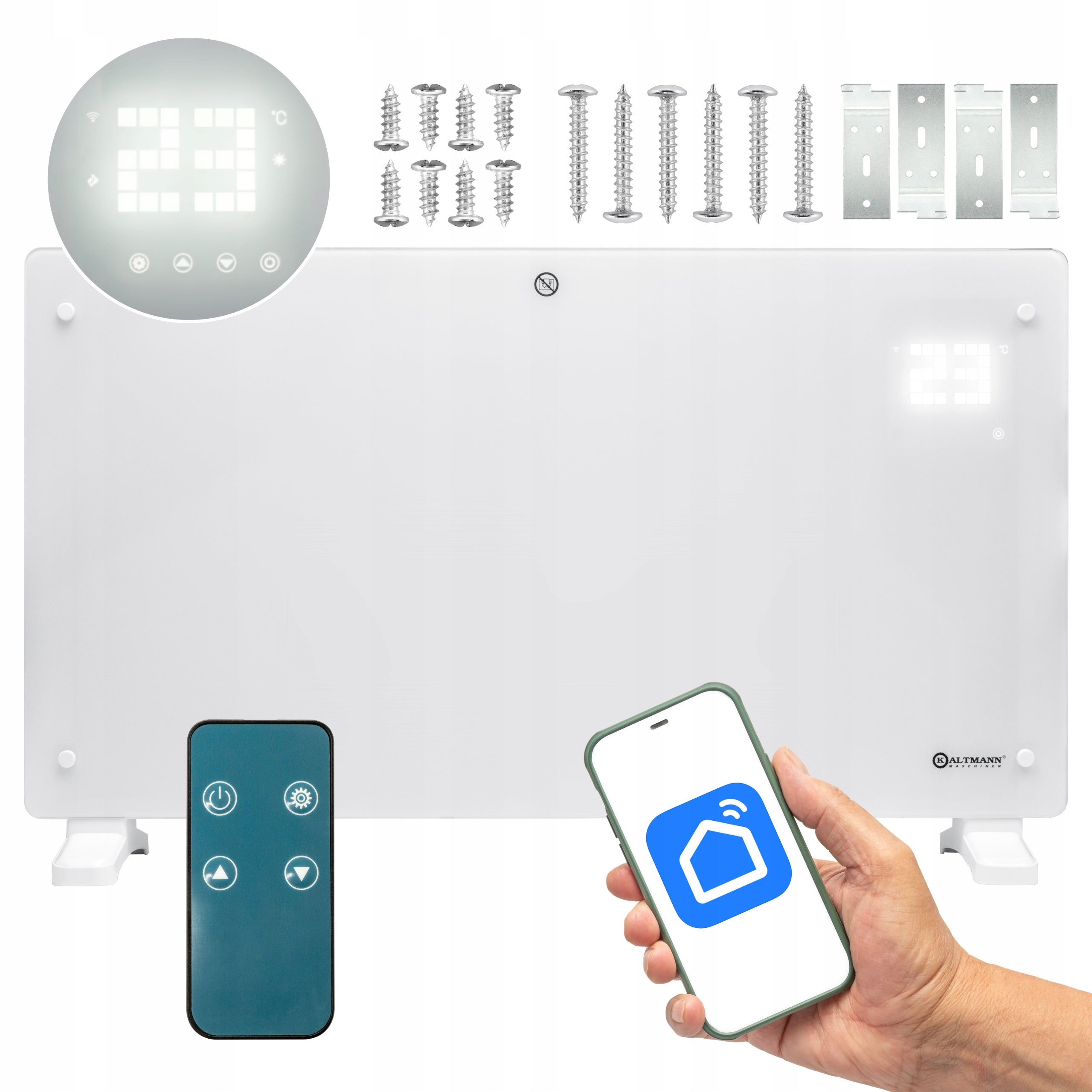 Energy saving convector heater Kaltmann GLASS 25m² 2500W WiFi