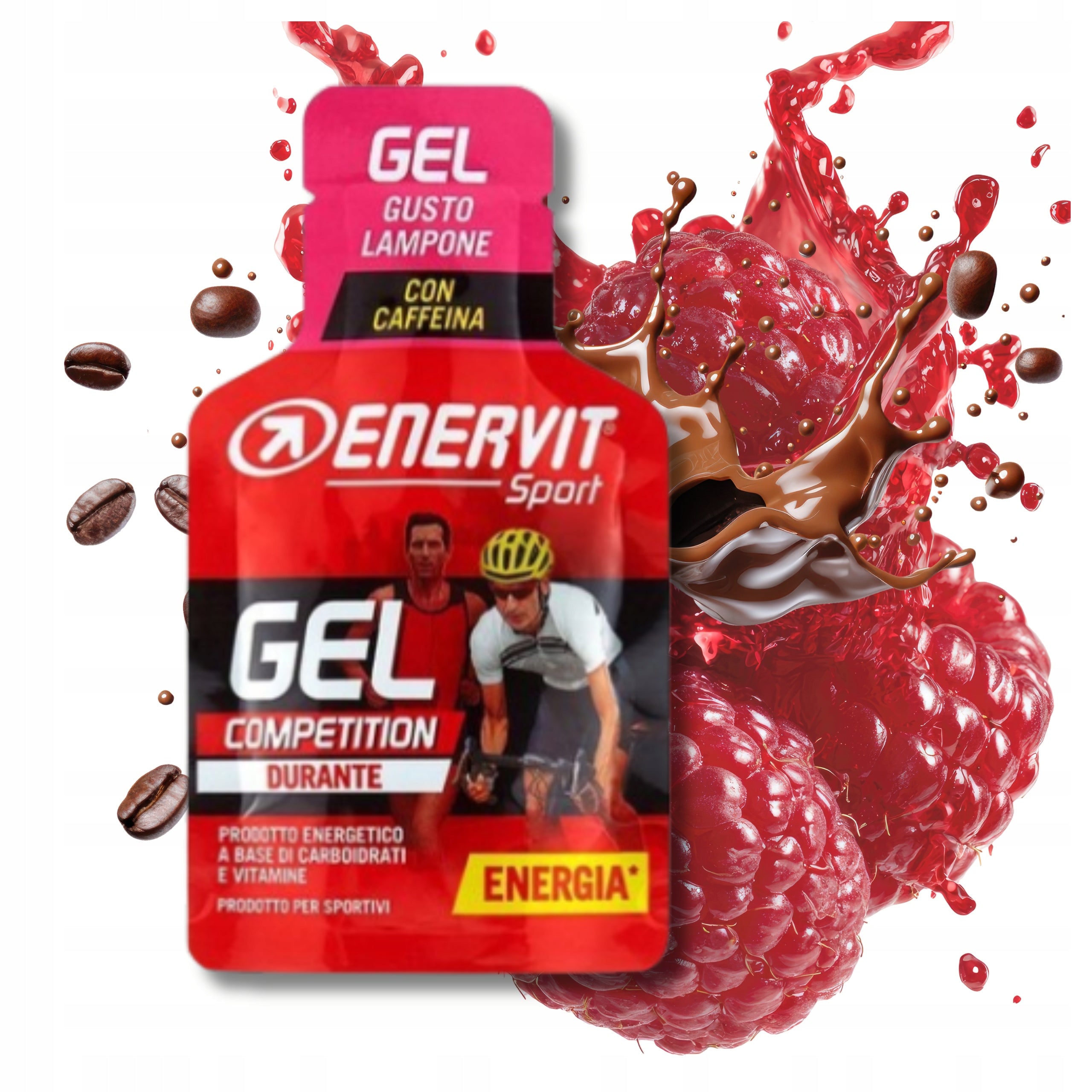 Enervit Gel Energy Gel 25ml Caffeine 20mg Raspberry DP4 Running Bike Packaging status original