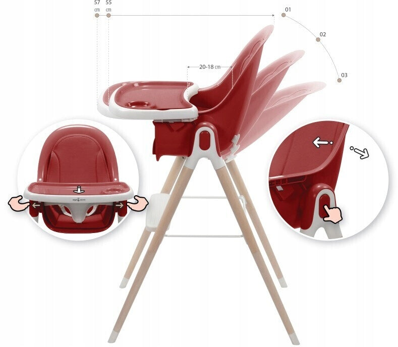 Engel & Storch ARTO 2-in-1 Highchair Red Packaging status original
