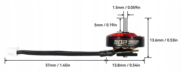 Engine BetaFPV 1102 18000KV 37mm cable Brand BetaFPV