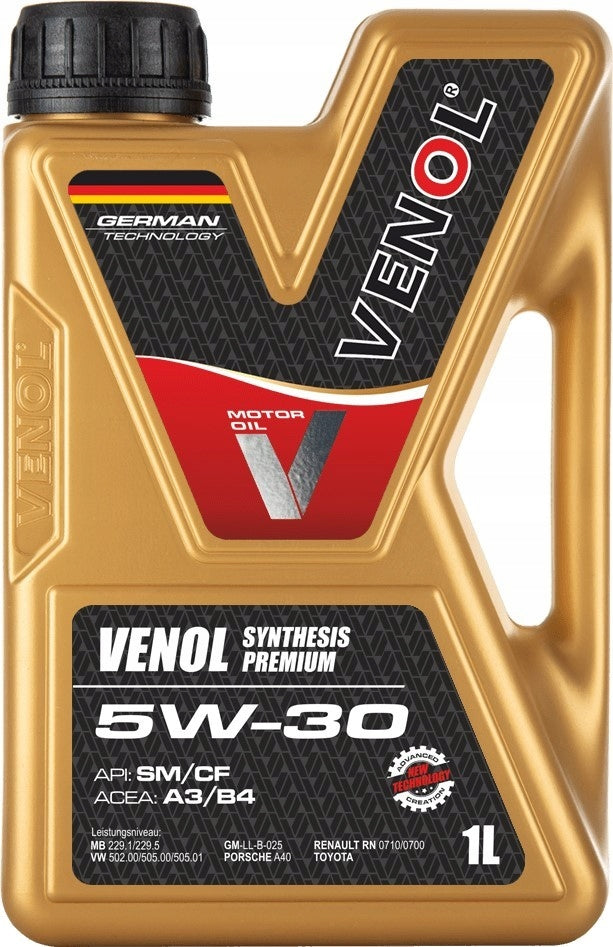 Engine Oil 5W30 1L Venol Synthesis Premium SM/CF BMW AUDI VW
