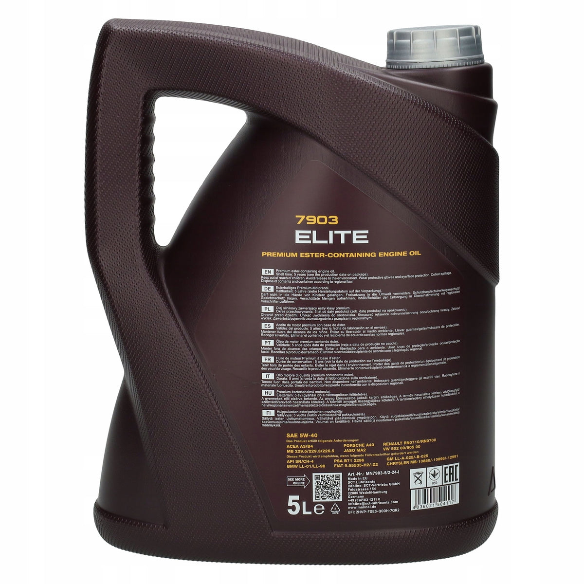 Engine Oil 7903 Mannol Elite 5w40 5L Manufacturer code MN7903-5