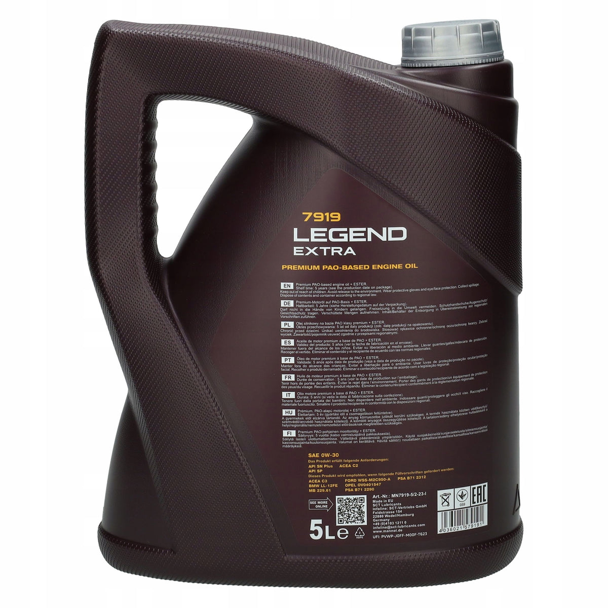 Engine Oil 7919 Mannol Legend Extra Ester 0w30 5L Manufacturer code MN7919-5