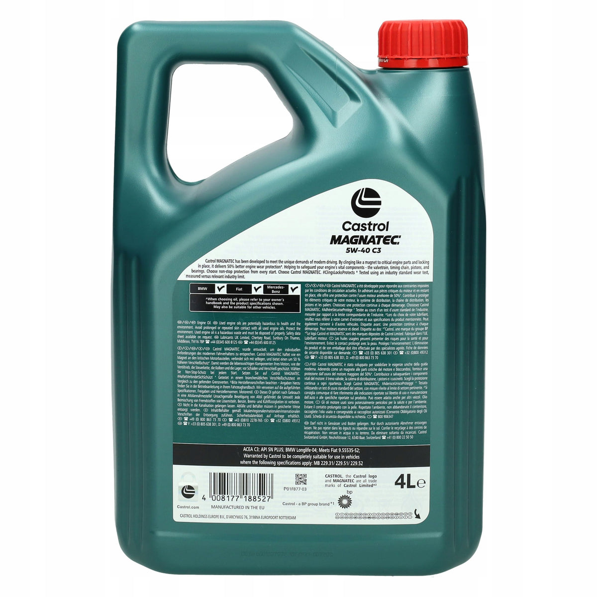 Engine Oil Castrol Magnatec 5w40 C3 4L Manufacturer code 15C9CA