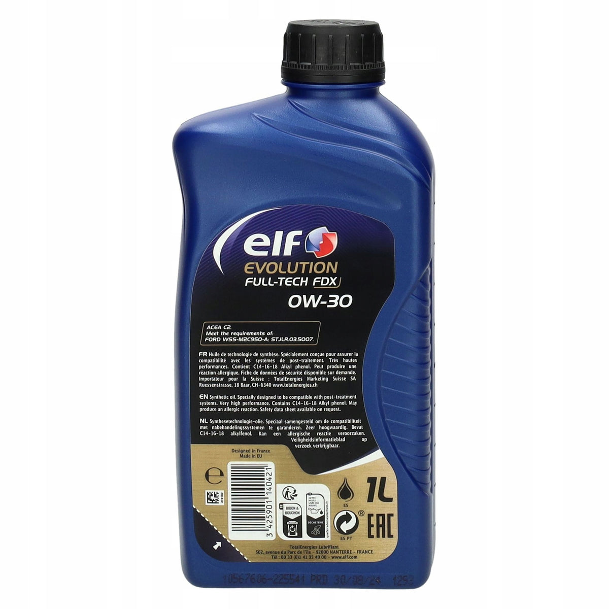 Engine Oil Elf Evolution Full-Tech FDX 0w30 1L Packaging volume 1 l