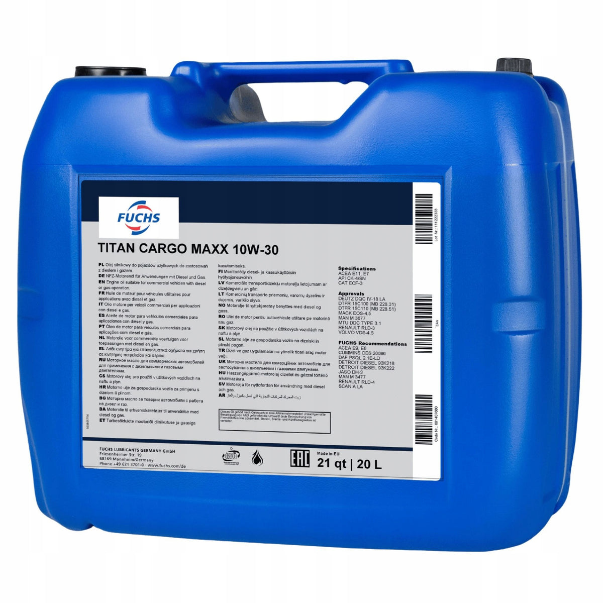 Engine Oil Fuchs Titan Cargo Maxx 10in30 20L