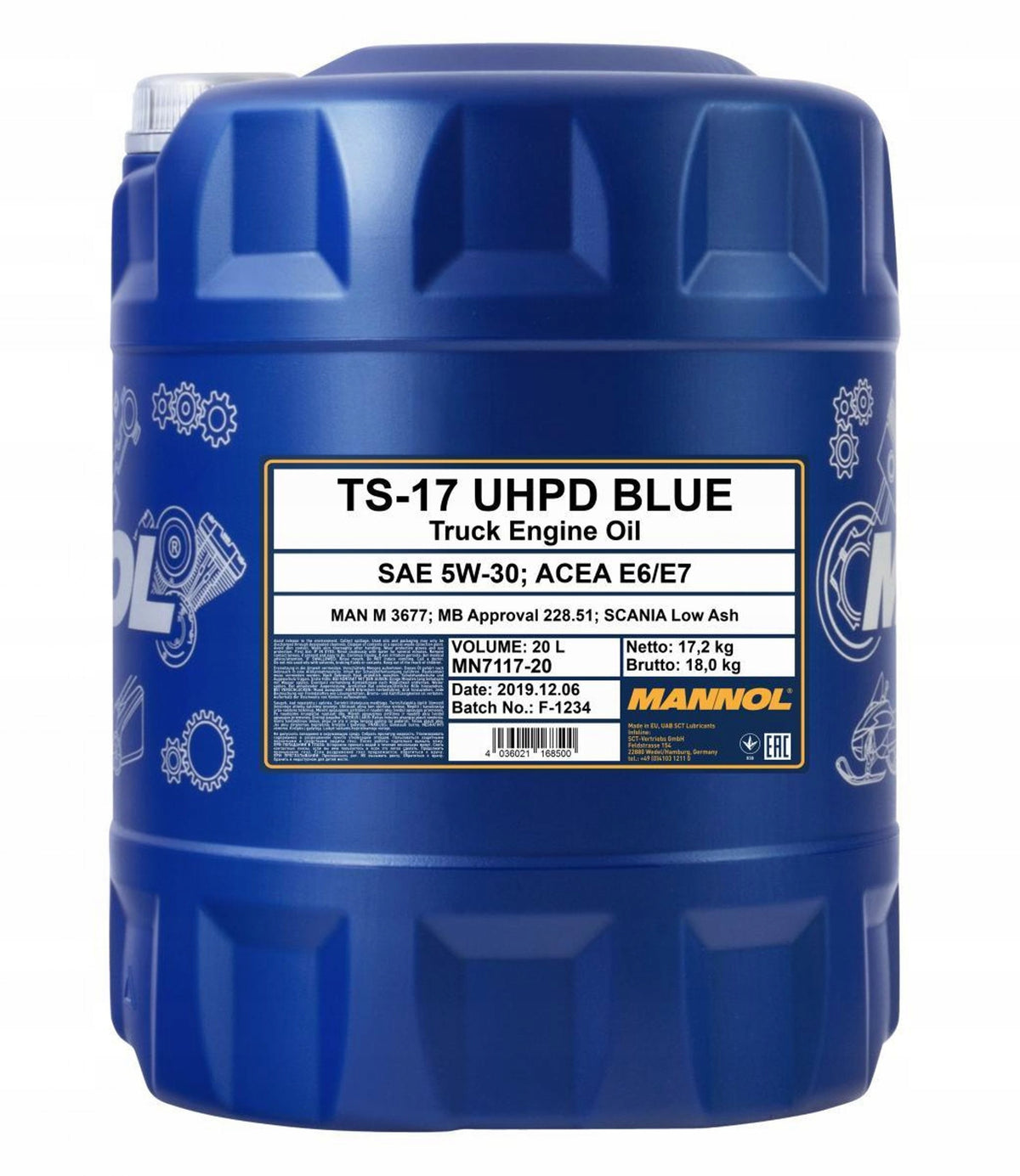 Engine Oil Mannol TS-17 Blue UHPD 5in30 20L + Cables Starting Cables Packaging status original