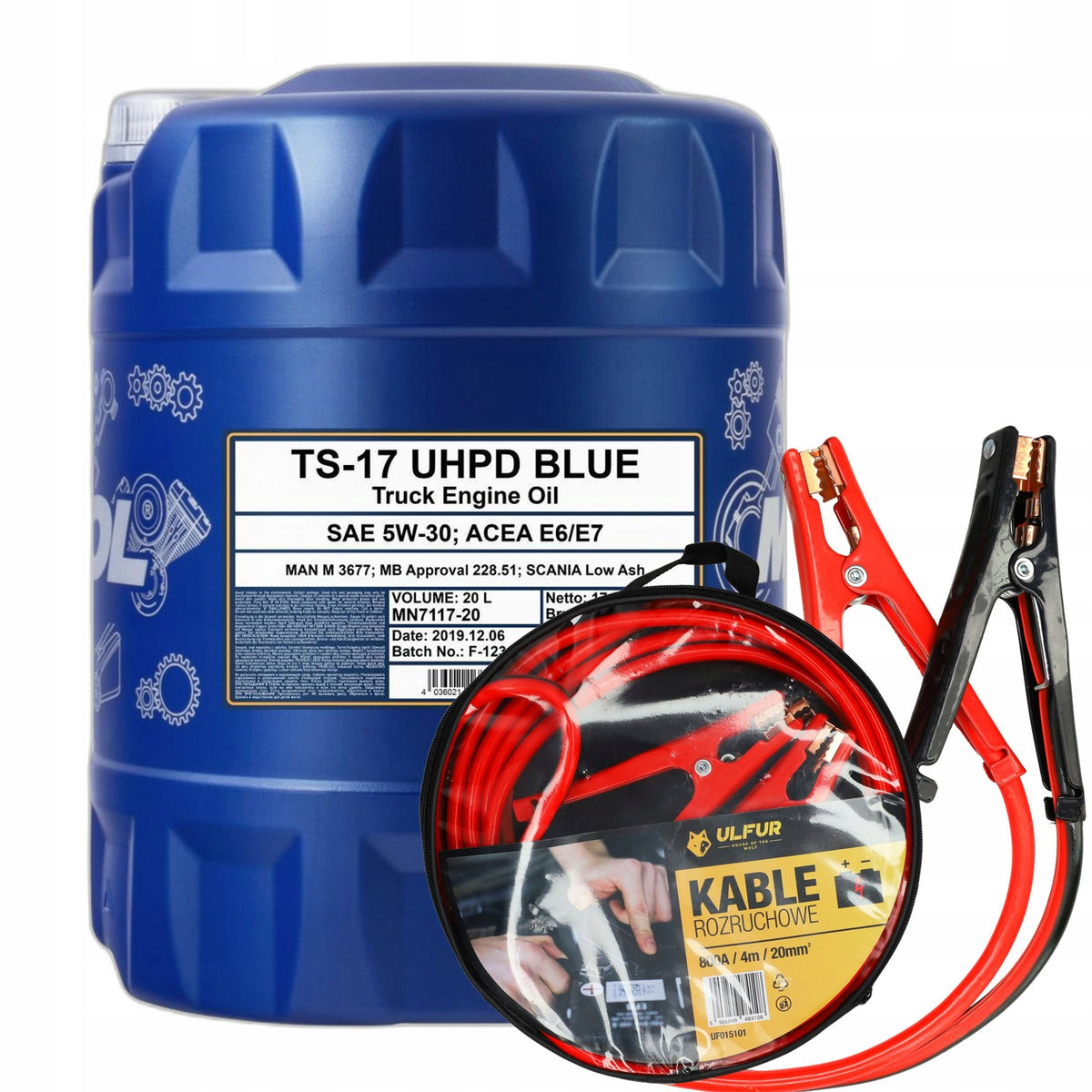 Engine Oil Mannol TS-17 Blue UHPD 5in30 20L + Cables Starting Cables