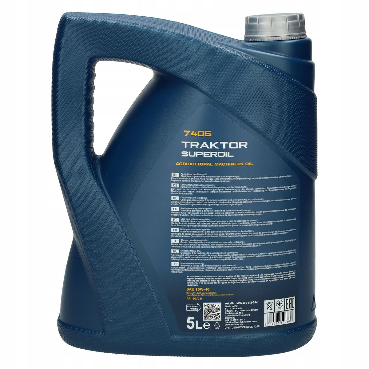 Engine Oil Mannol Tractor Superoil 15w40 5L 7406, API SG/CD Manufacturer code MN7406-5